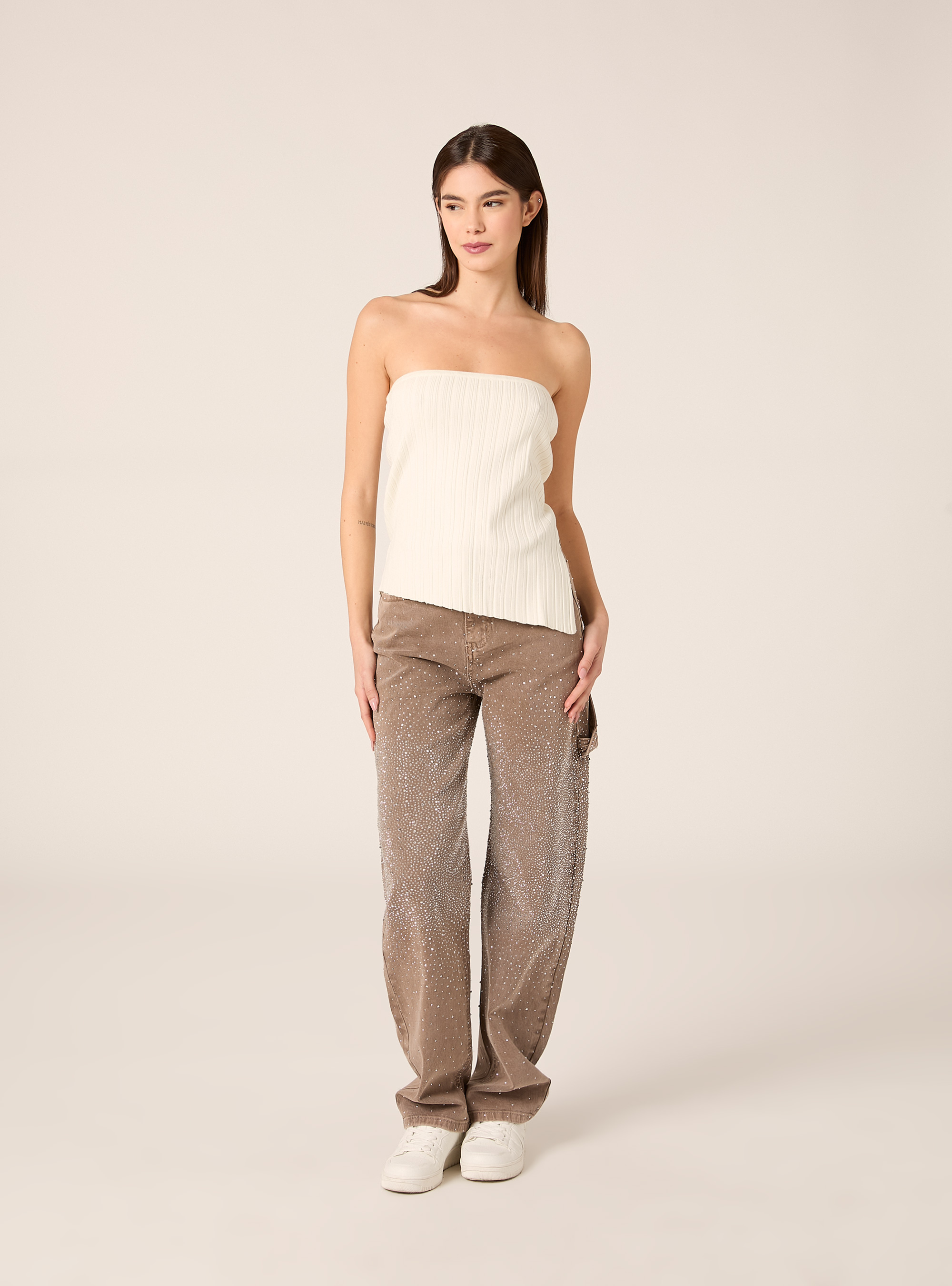 Top bandeau en maille, WH2 WHITE