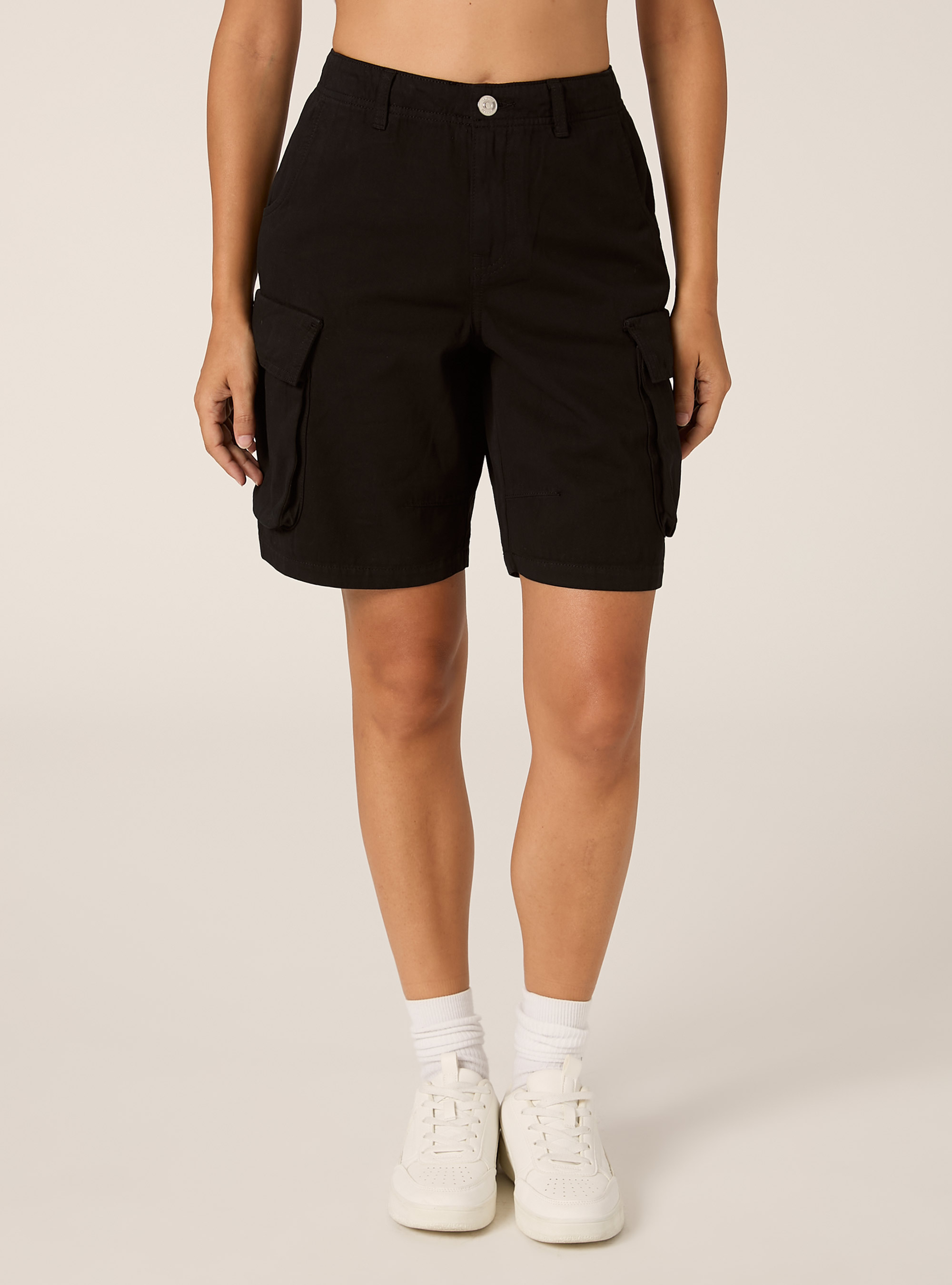 Bermuda cargo in twill, NERO