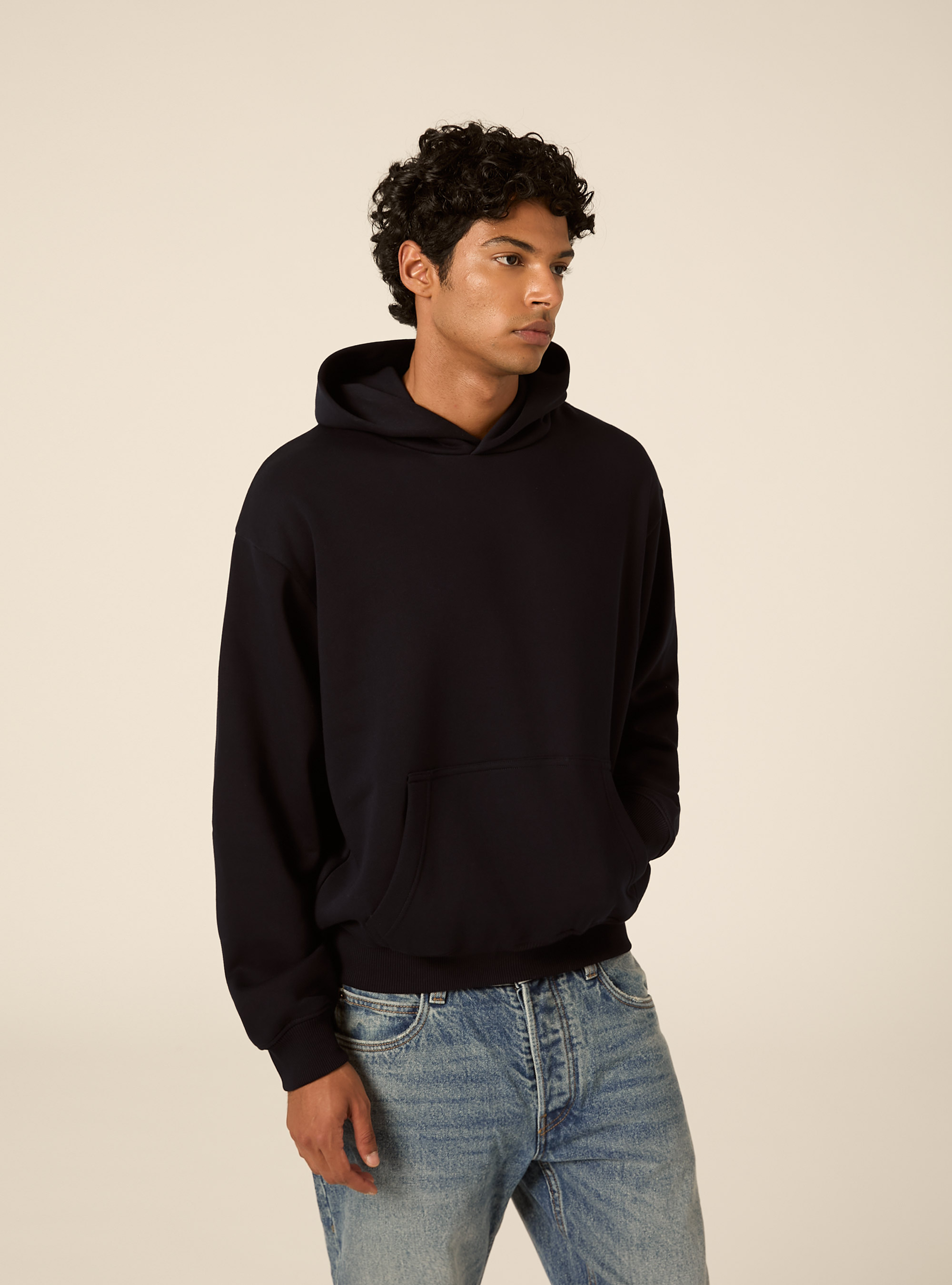 Boxy fit kapuzenpullover, NA1 NAVY DARK