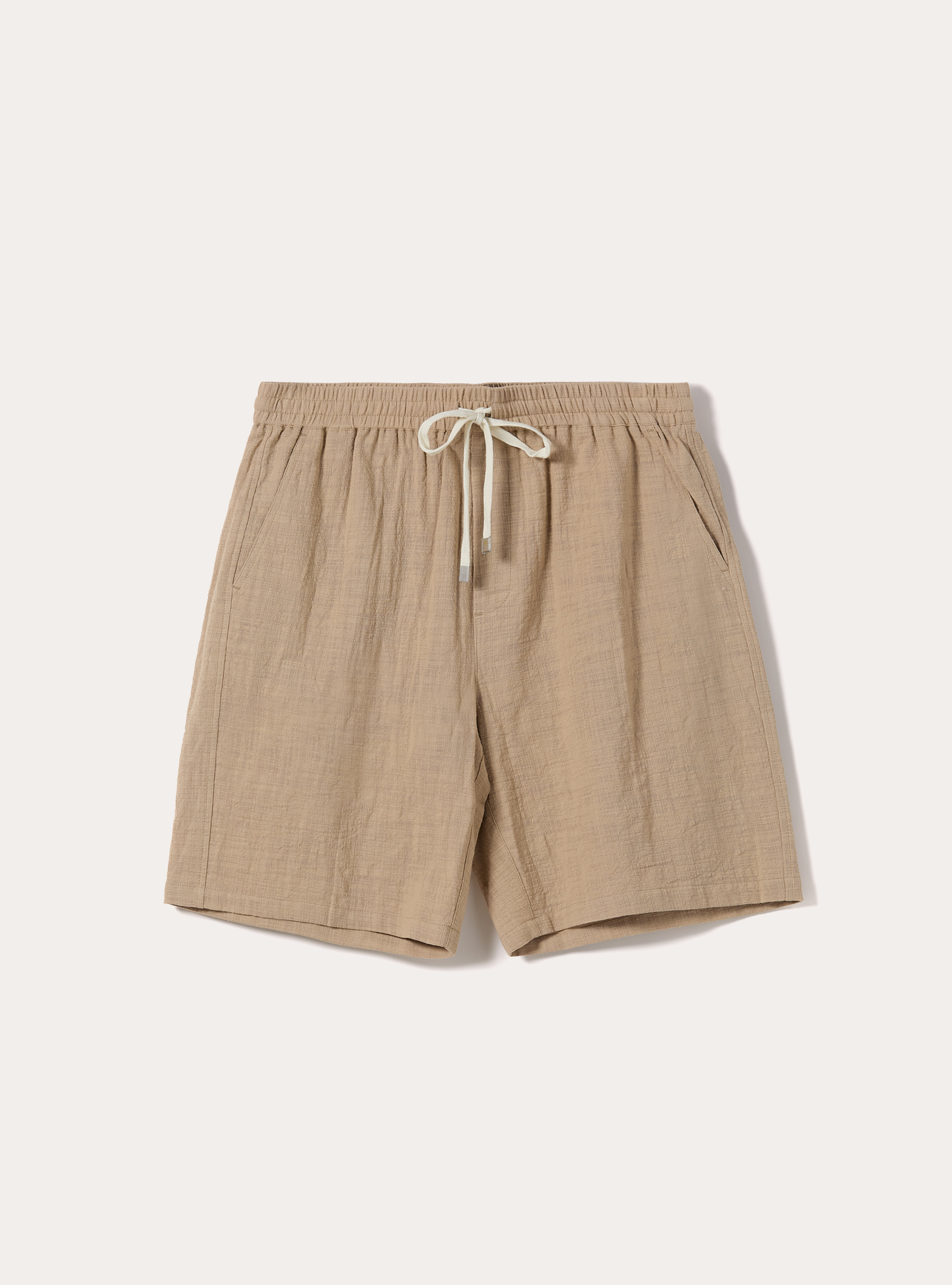 Baumwoll-Bermudas mit elastischem Bund, BG2 BEIGE MEDIUM
