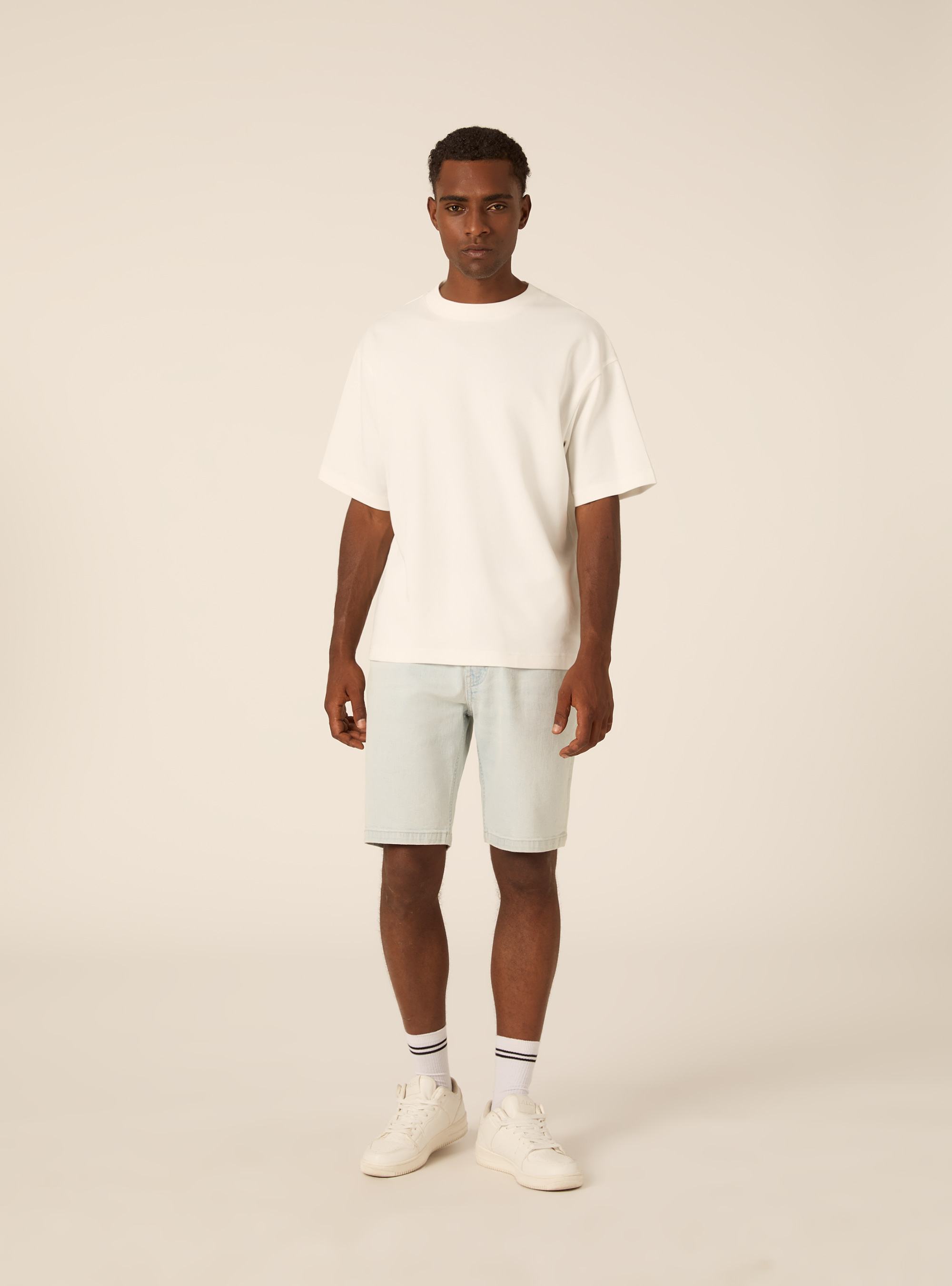 Bermuda en Jean 5 Poches Coupe Slim Fit, D006 AZURE