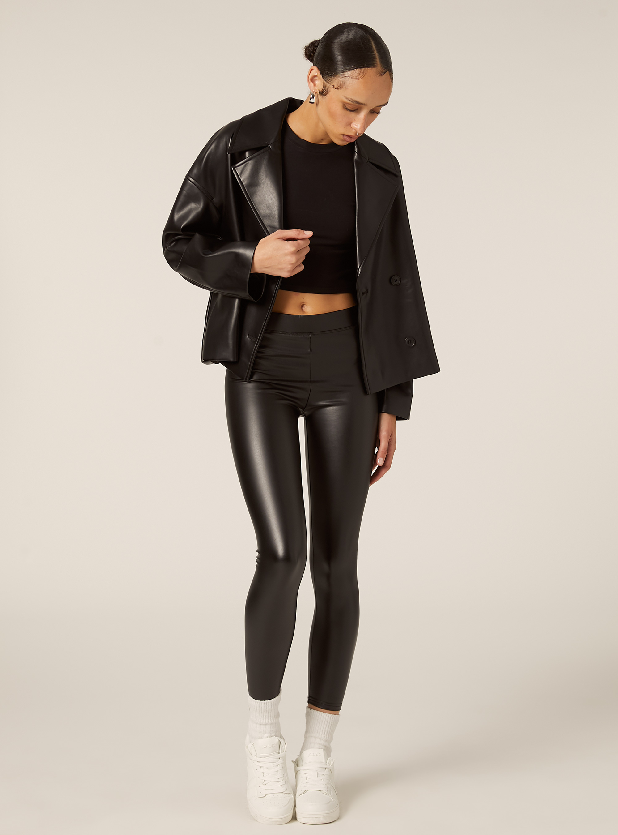 Leggings effet cuir, BK1 BLACK