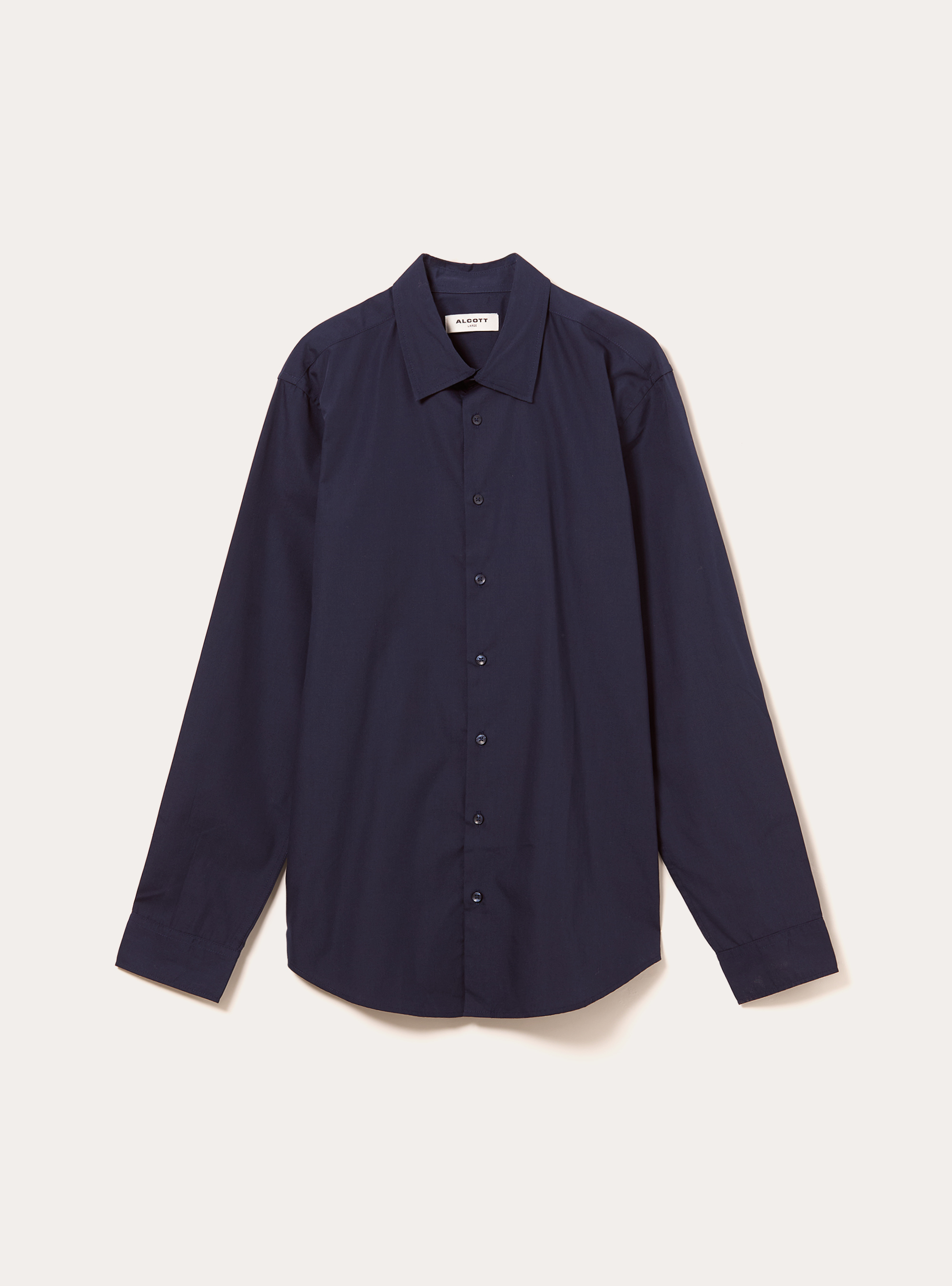 Chemise &agrave; manches longues unie, NA1 NAVY DARK