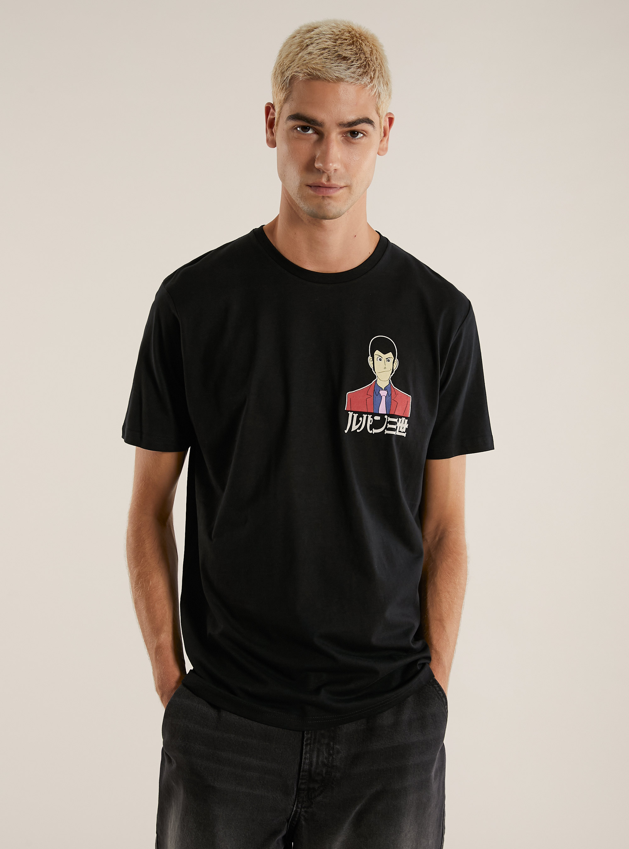T-shirt licenza lupin, BK1 BLACK