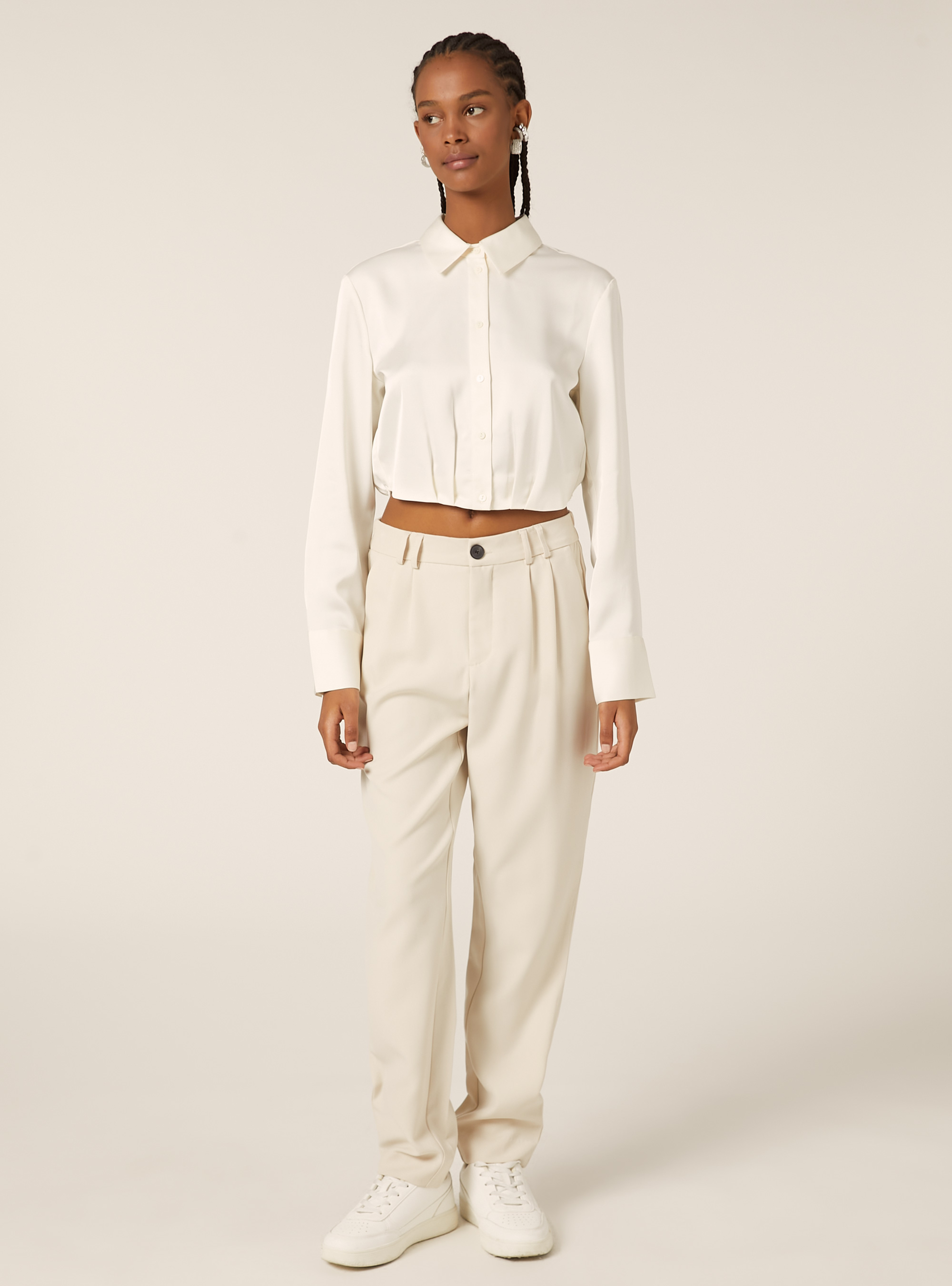 Pantalon &agrave; pinces coupe classique, BG2 BEIGE MEDIUM