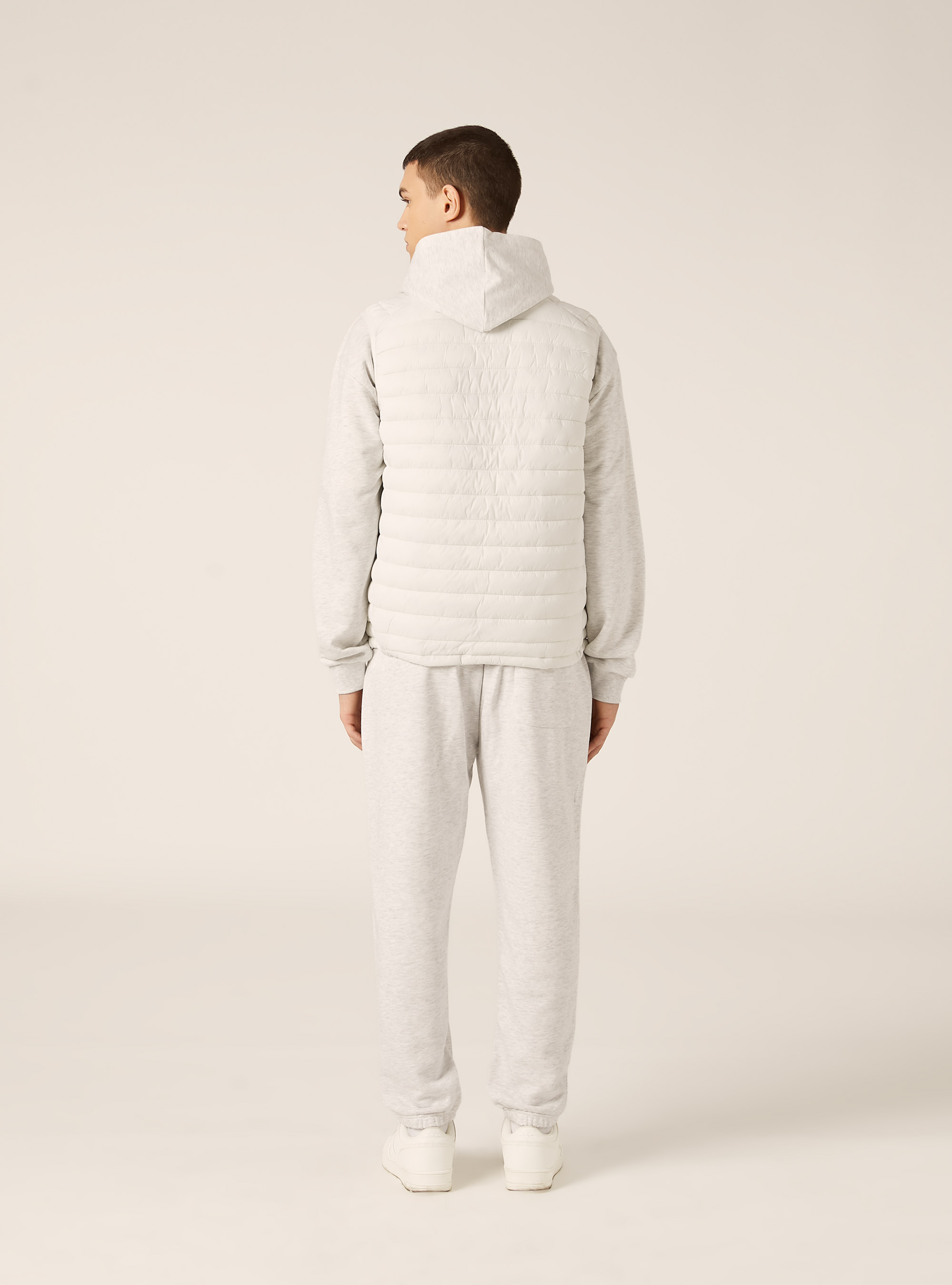 Padded sleeveless jacket with contrasting zip, WH2 WHITE