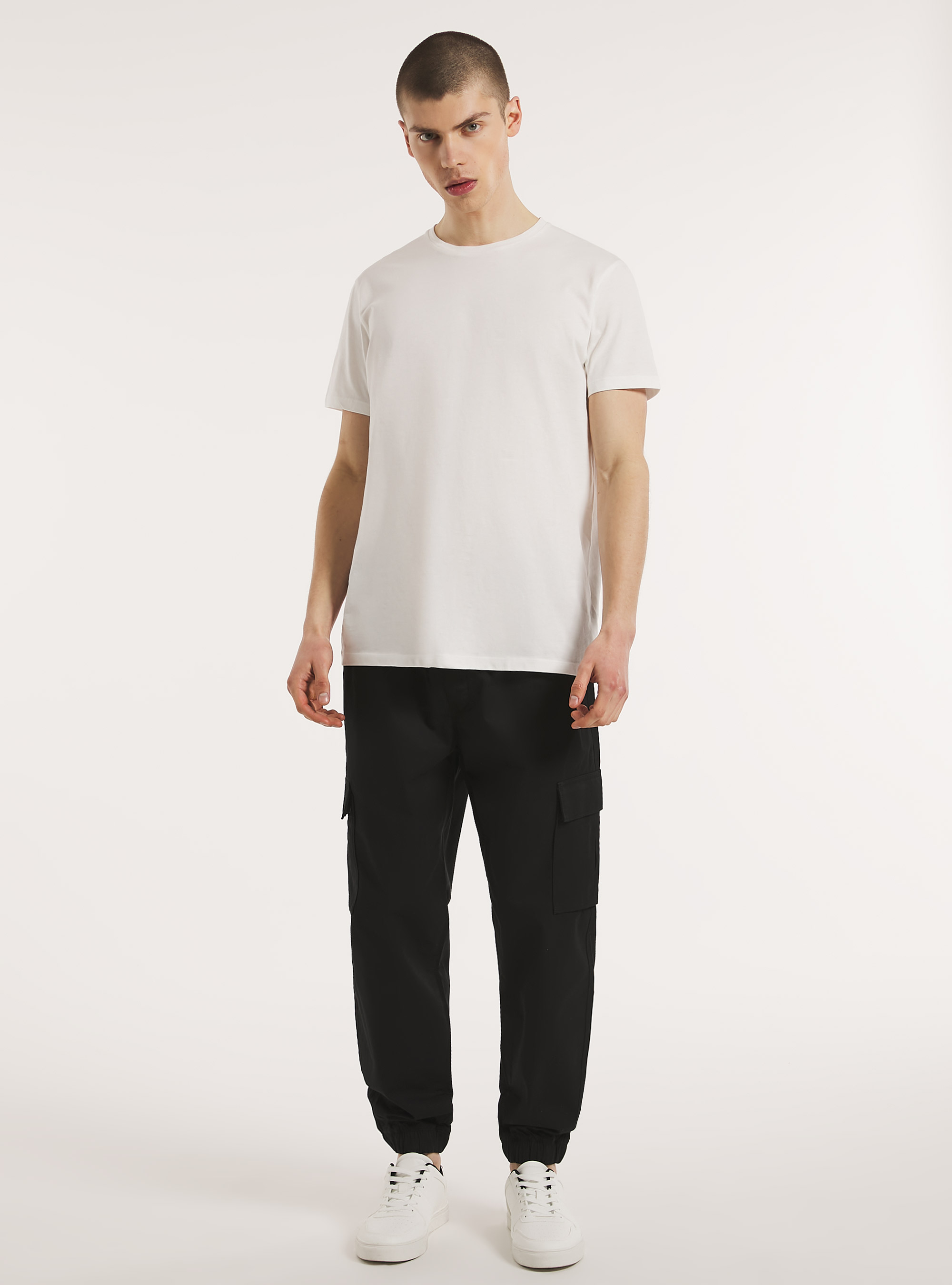 Pantalon jogger en coton, BK1 BLACK