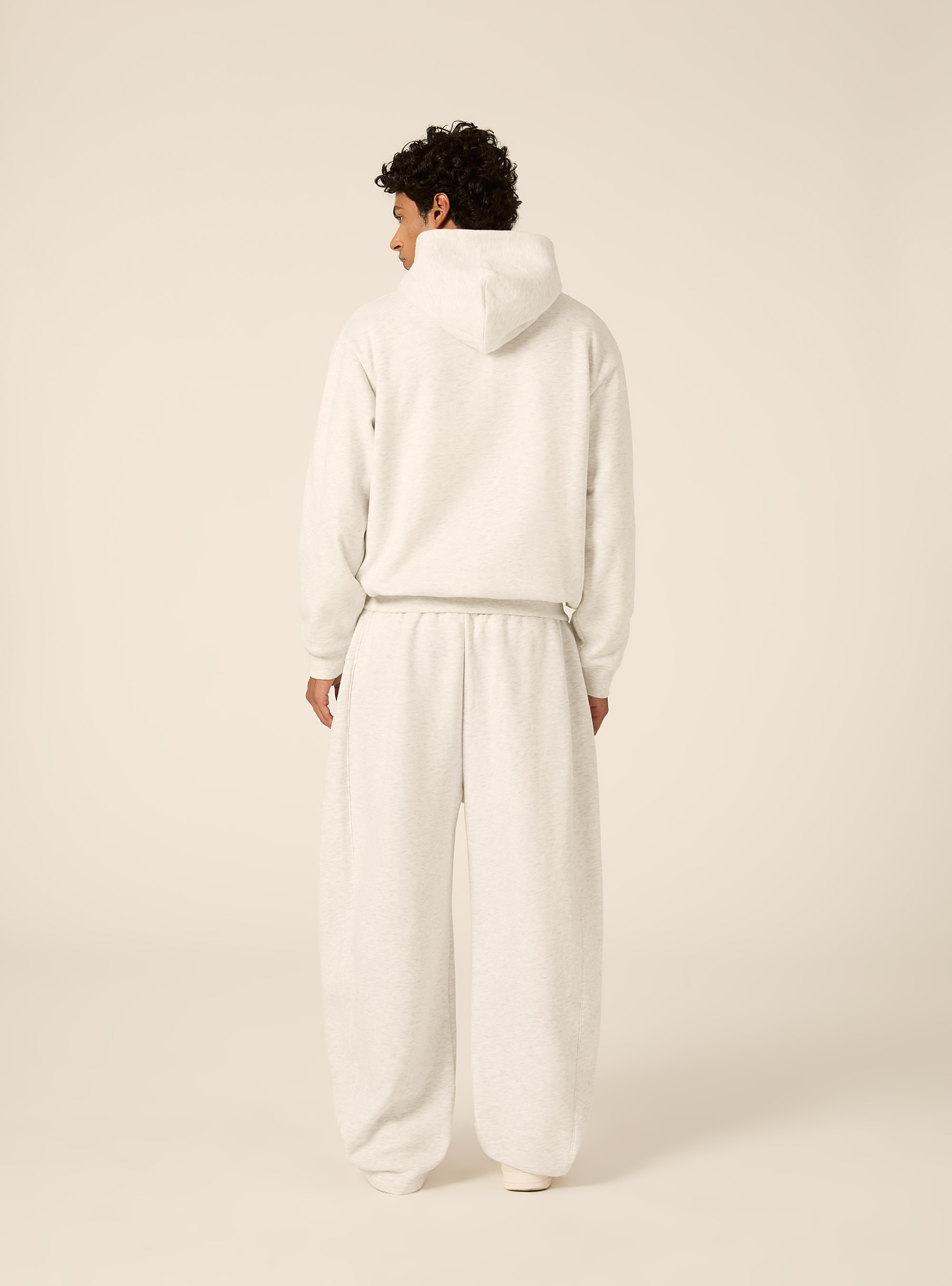 Felpa Boxy fit con zip e cappuccio, GRIGIO CHIARO MELANGE