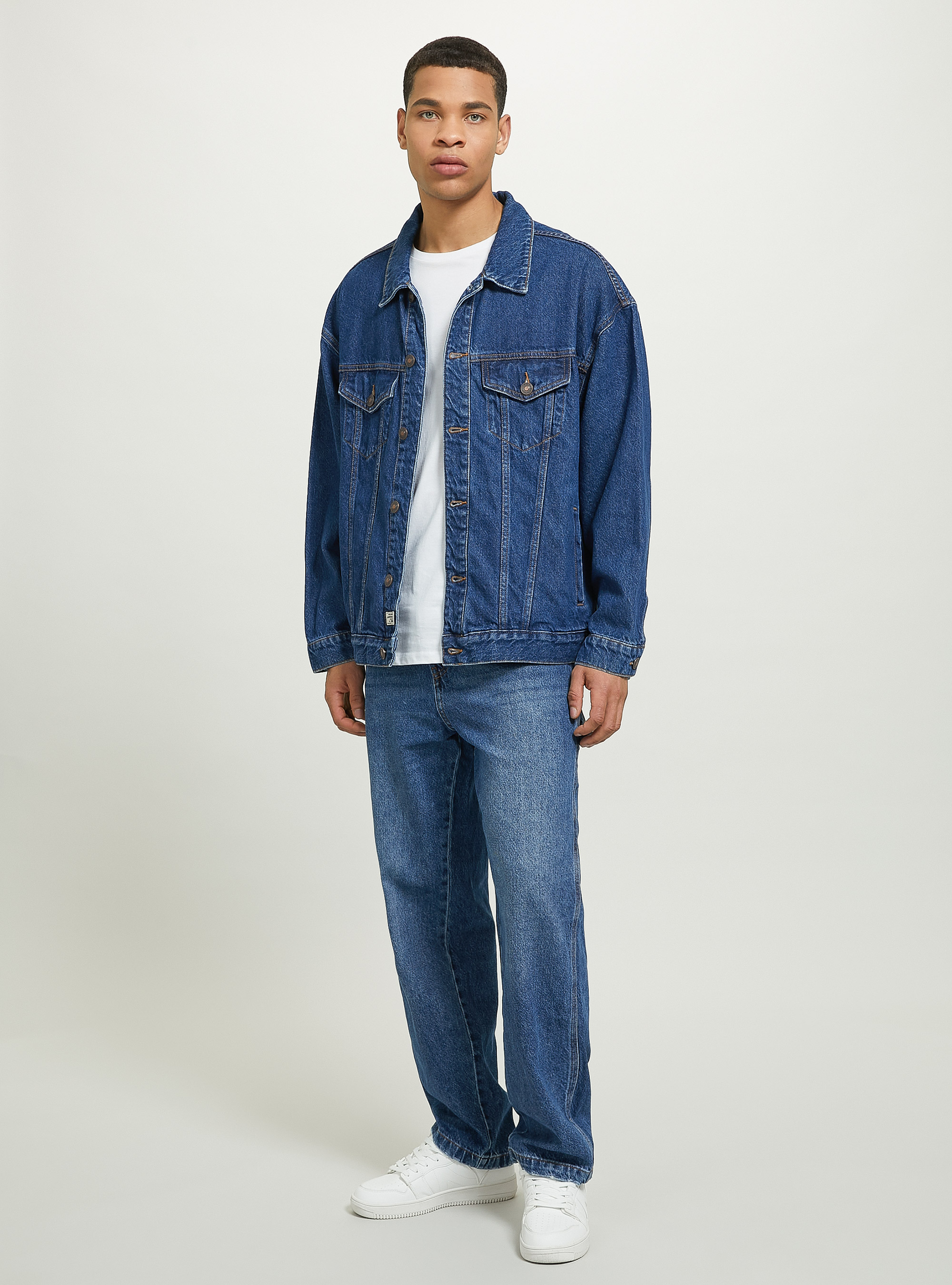Veste en jean oversize, D001 DEEP BLUE