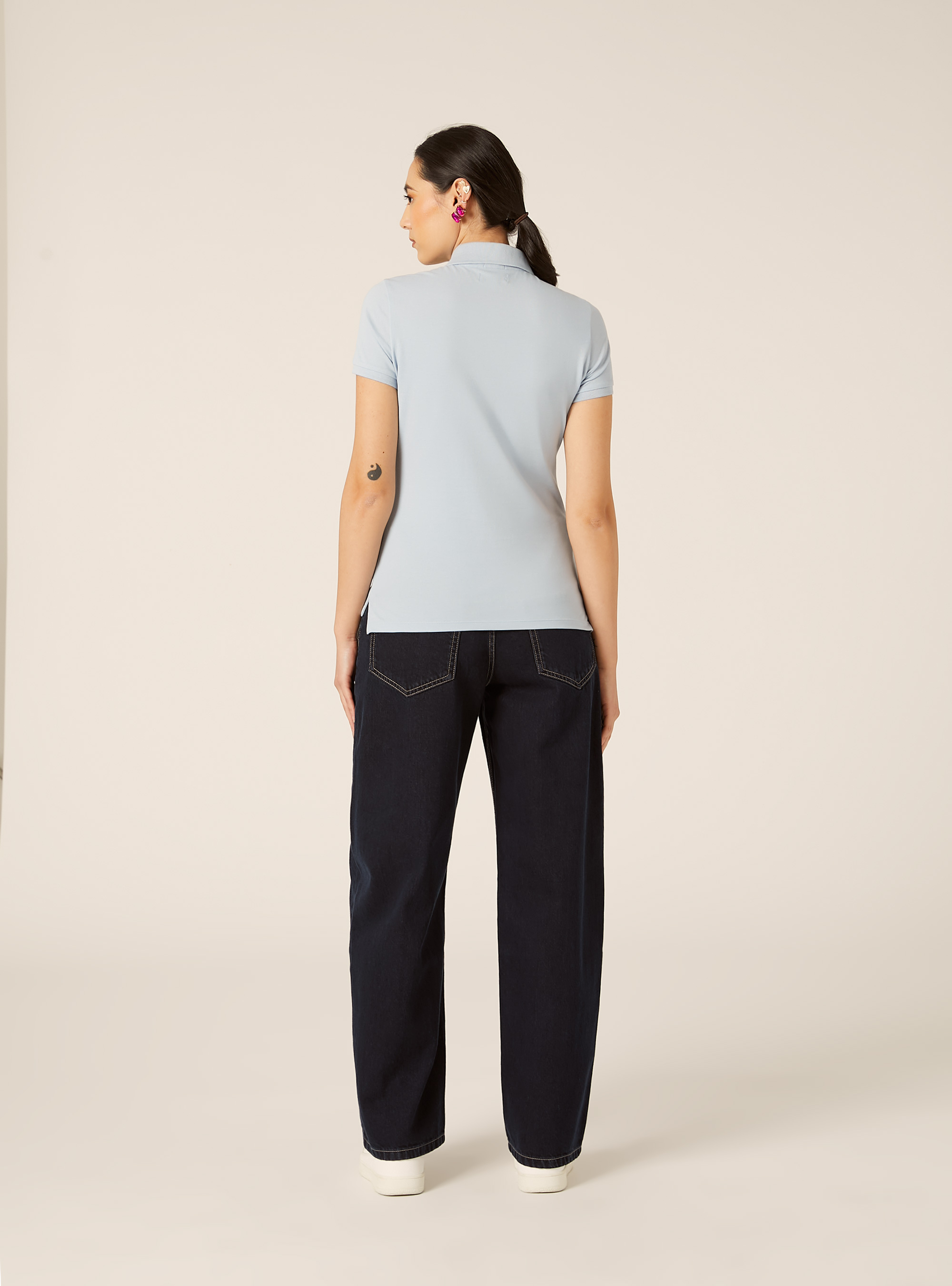 Slim Fit Polo Shirt with Embroidered Logo, AZ3 AZURE LIGHT