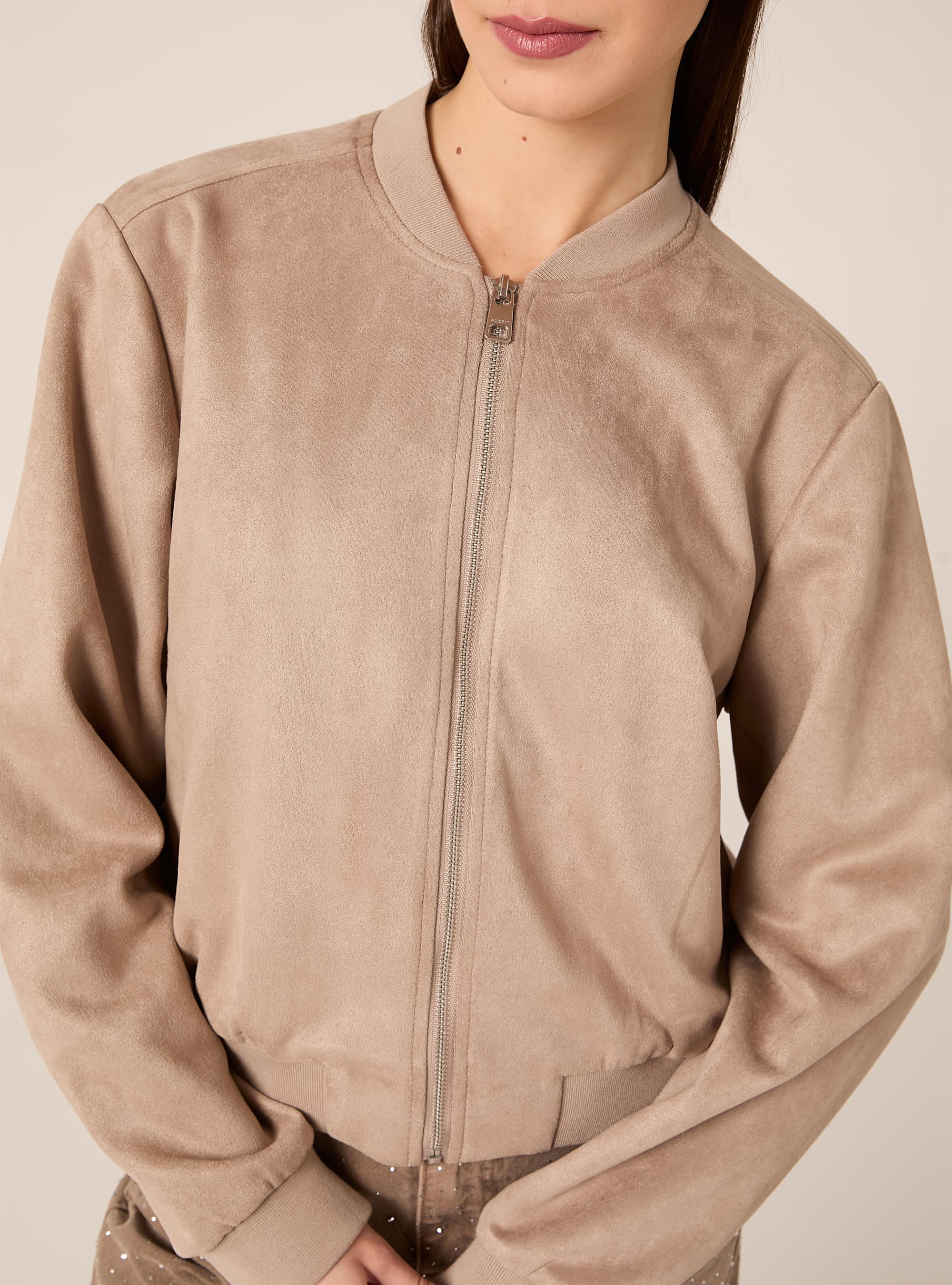 Chaqueta bomber de ante, BR3 BROWN LIGHT