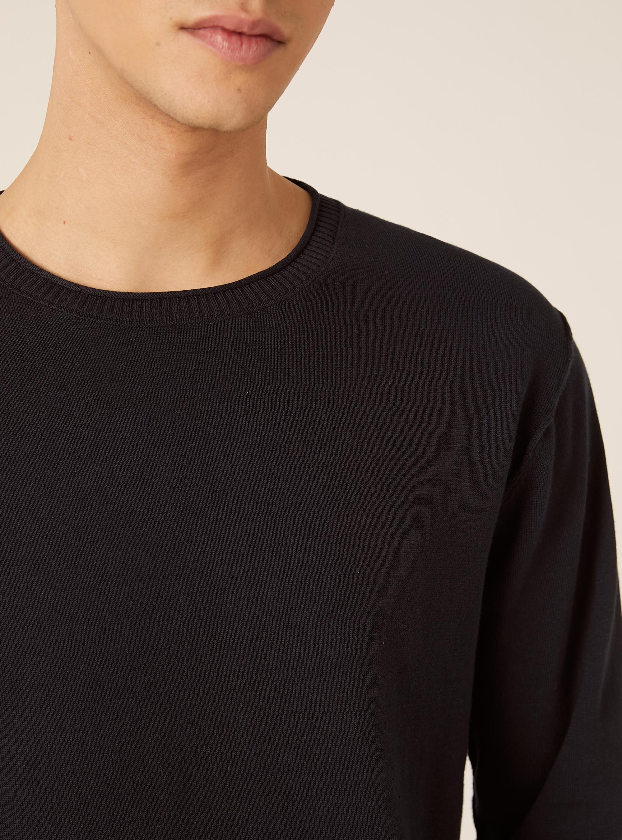 Pull &agrave; col rond en coton, NA2 NAVY MEDIUM