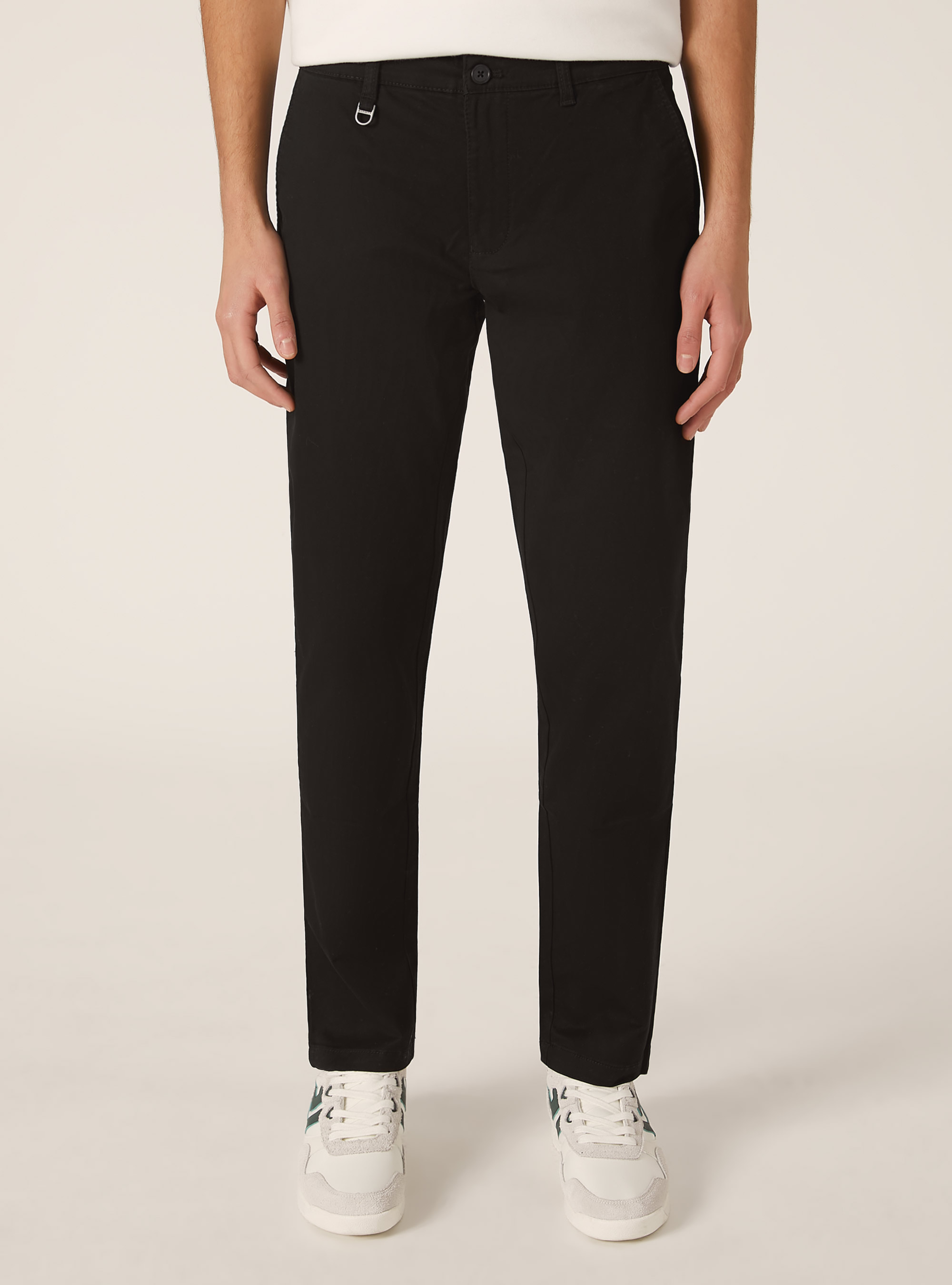 Pantalones chino el&aacute;sticos de sarga ajustados, BK1 BLACK