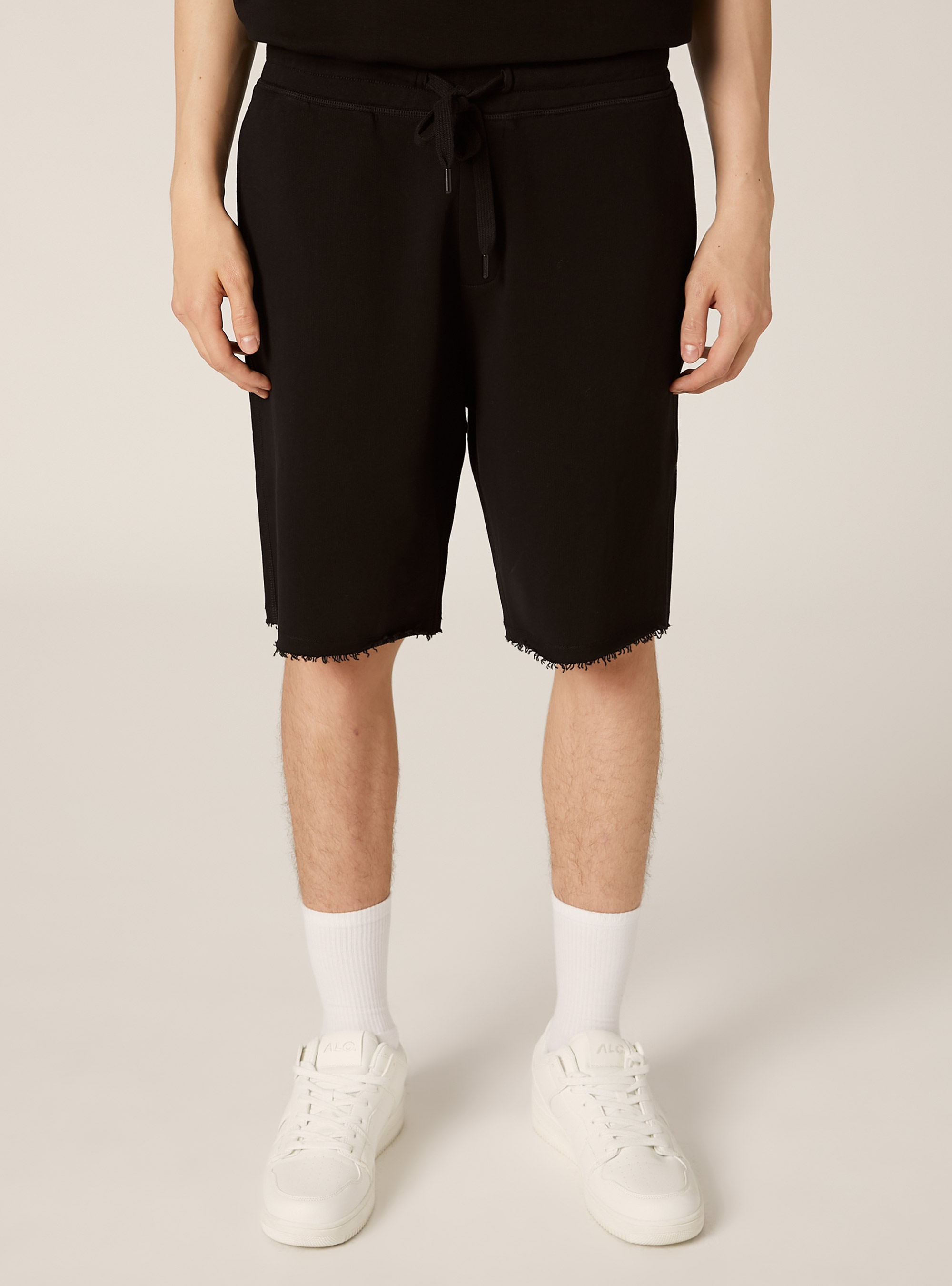 Bermuda jogger de algod&oacute;n, BK1 BLACK