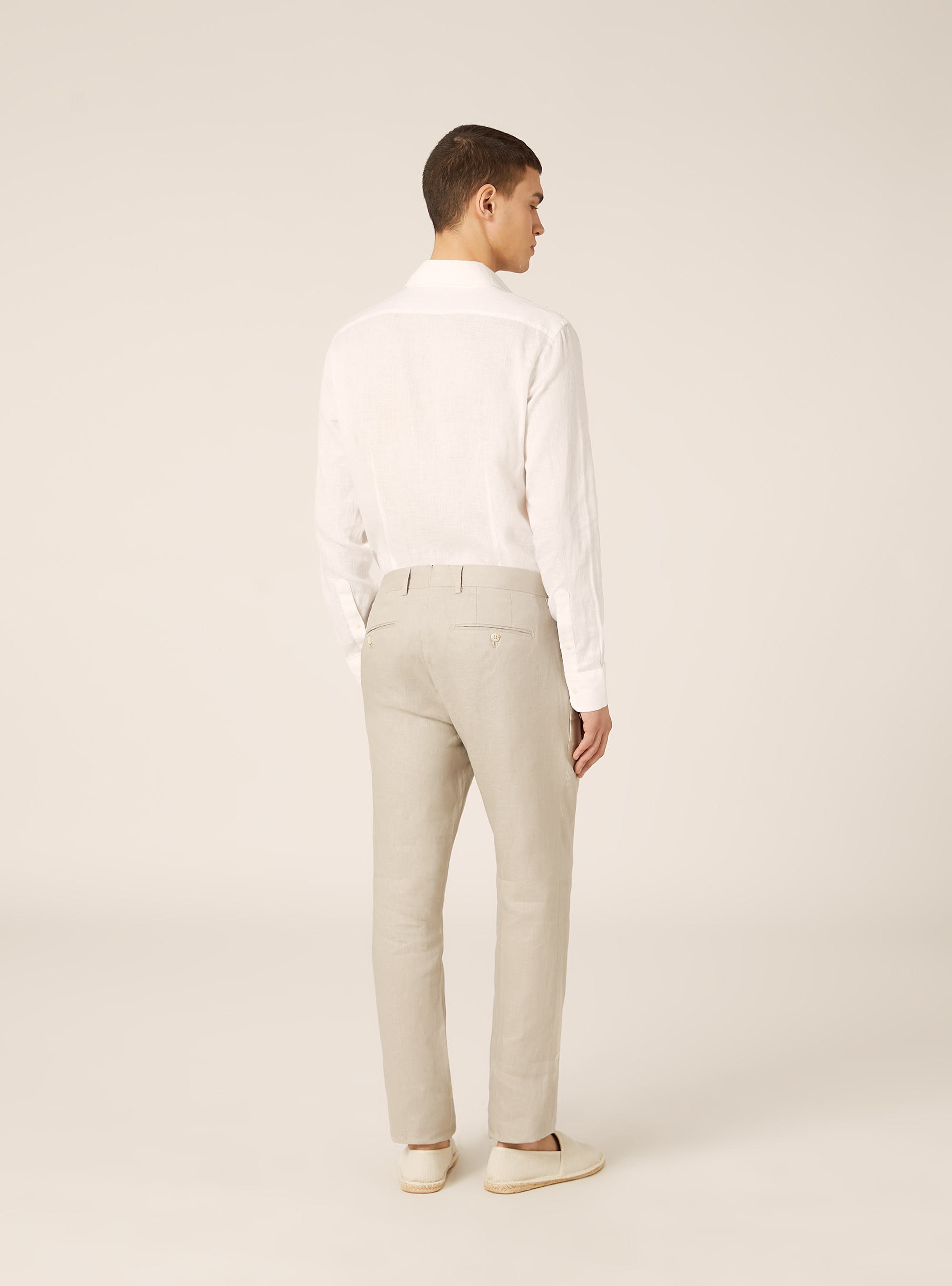 Pantalones de lino puro, BG3 BEIGE LIGHT