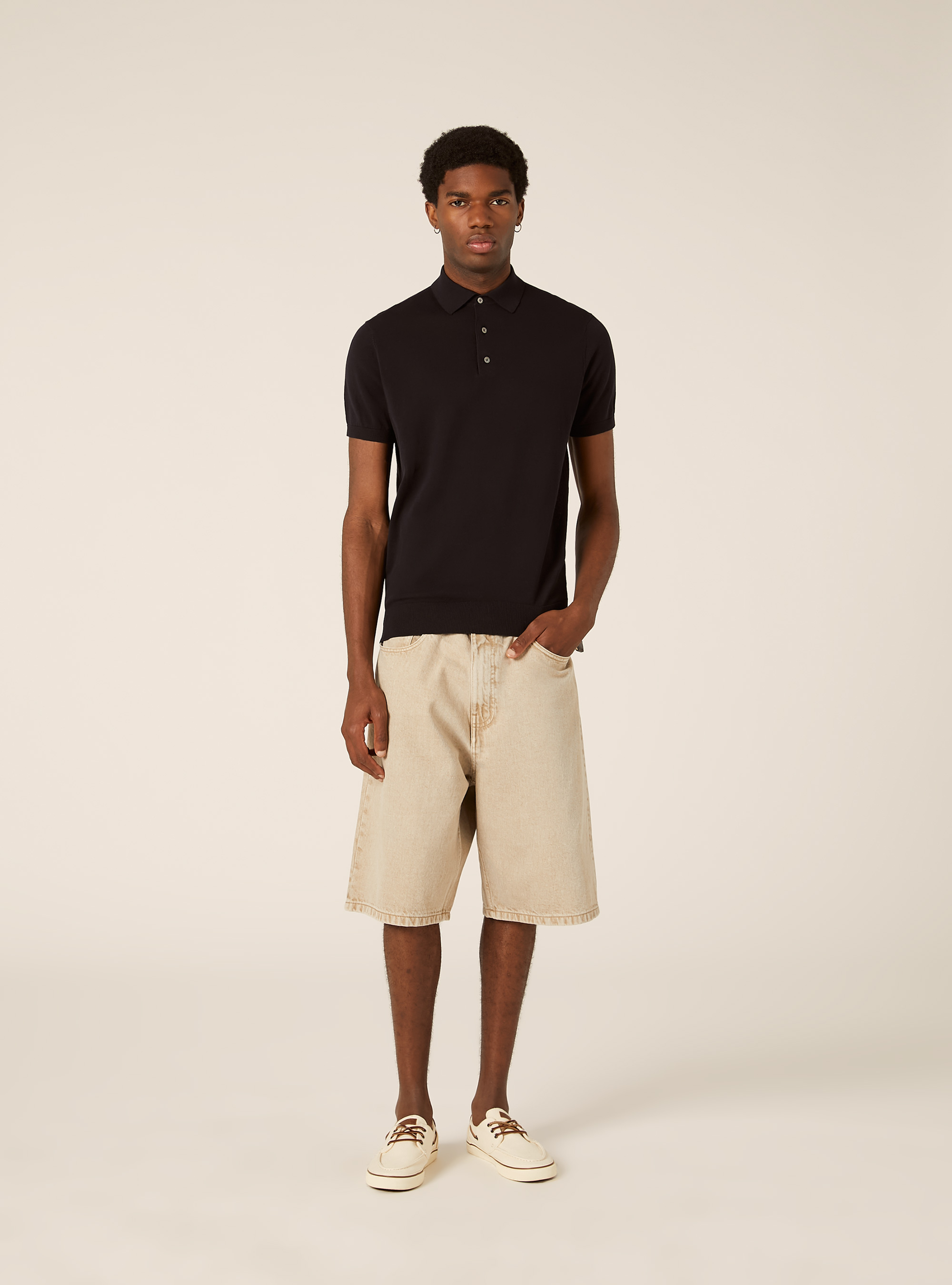 Polo de punto de algod&oacute;n extrafino, NA1 NAVY DARK