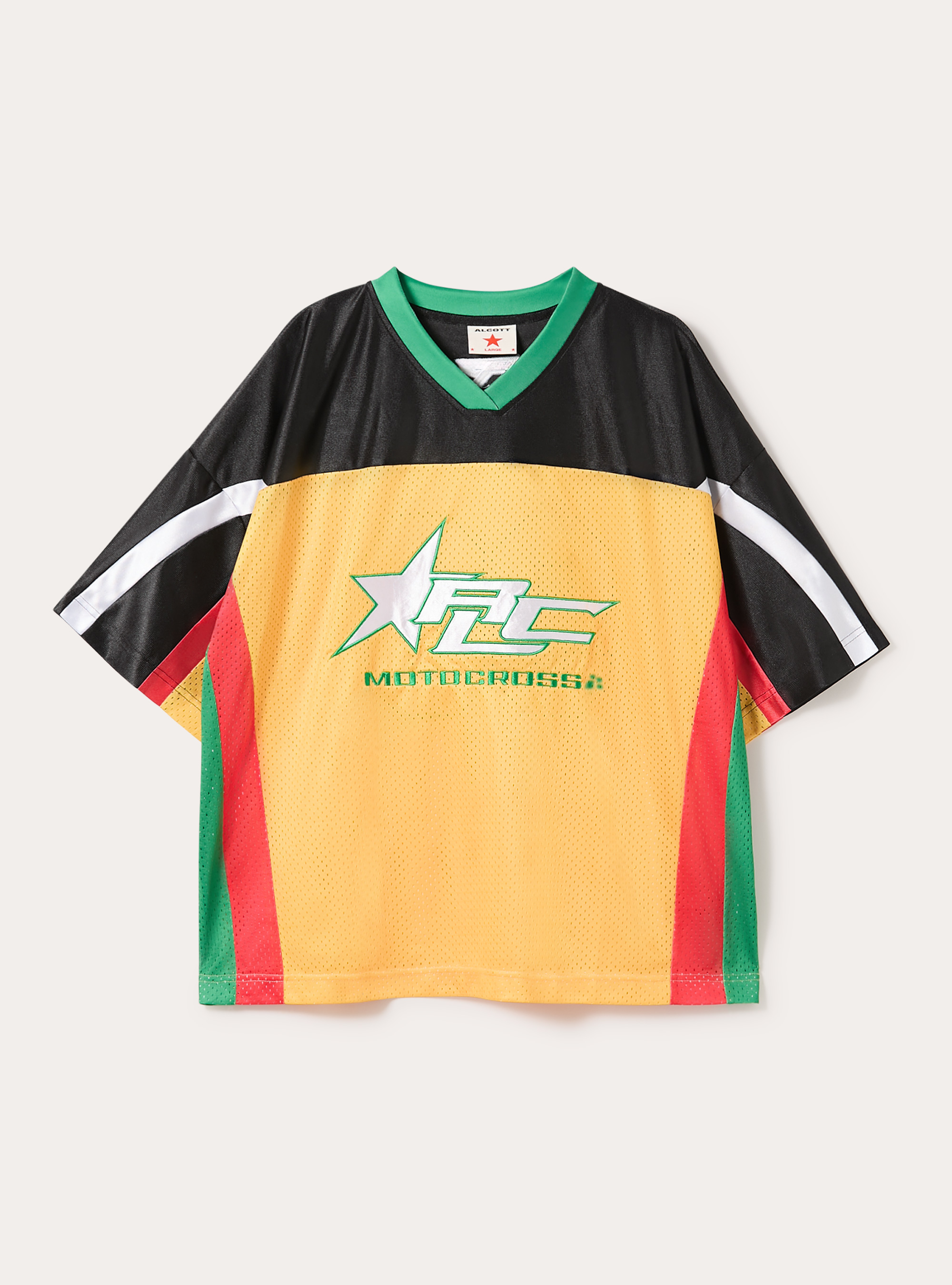 Camiseta de f&uacute;tbol con parches, YE2 YELLOW MEDIUM