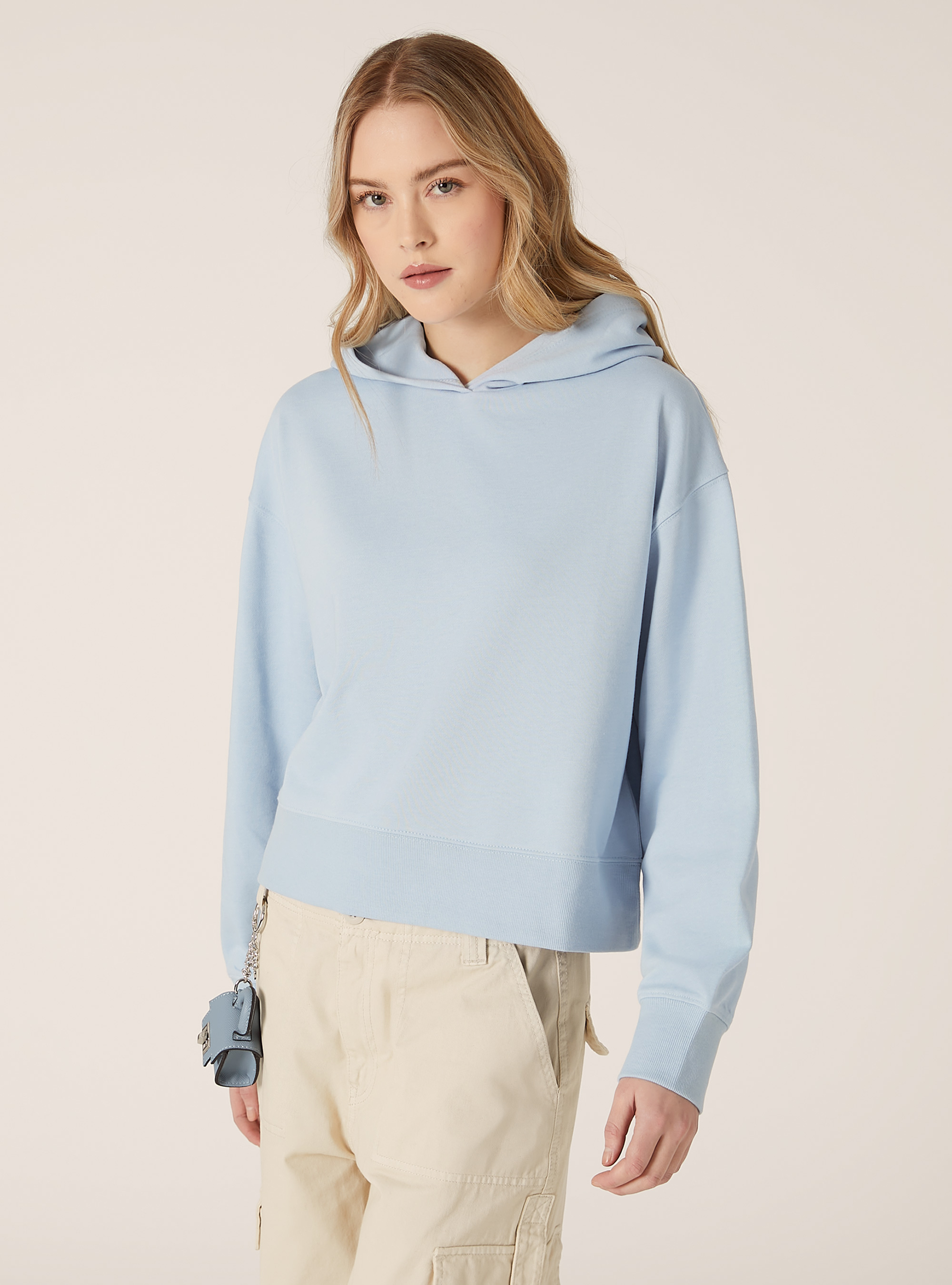 Sudadera con capucha y corte cuadrado, IN3 INDIGO LIGHT