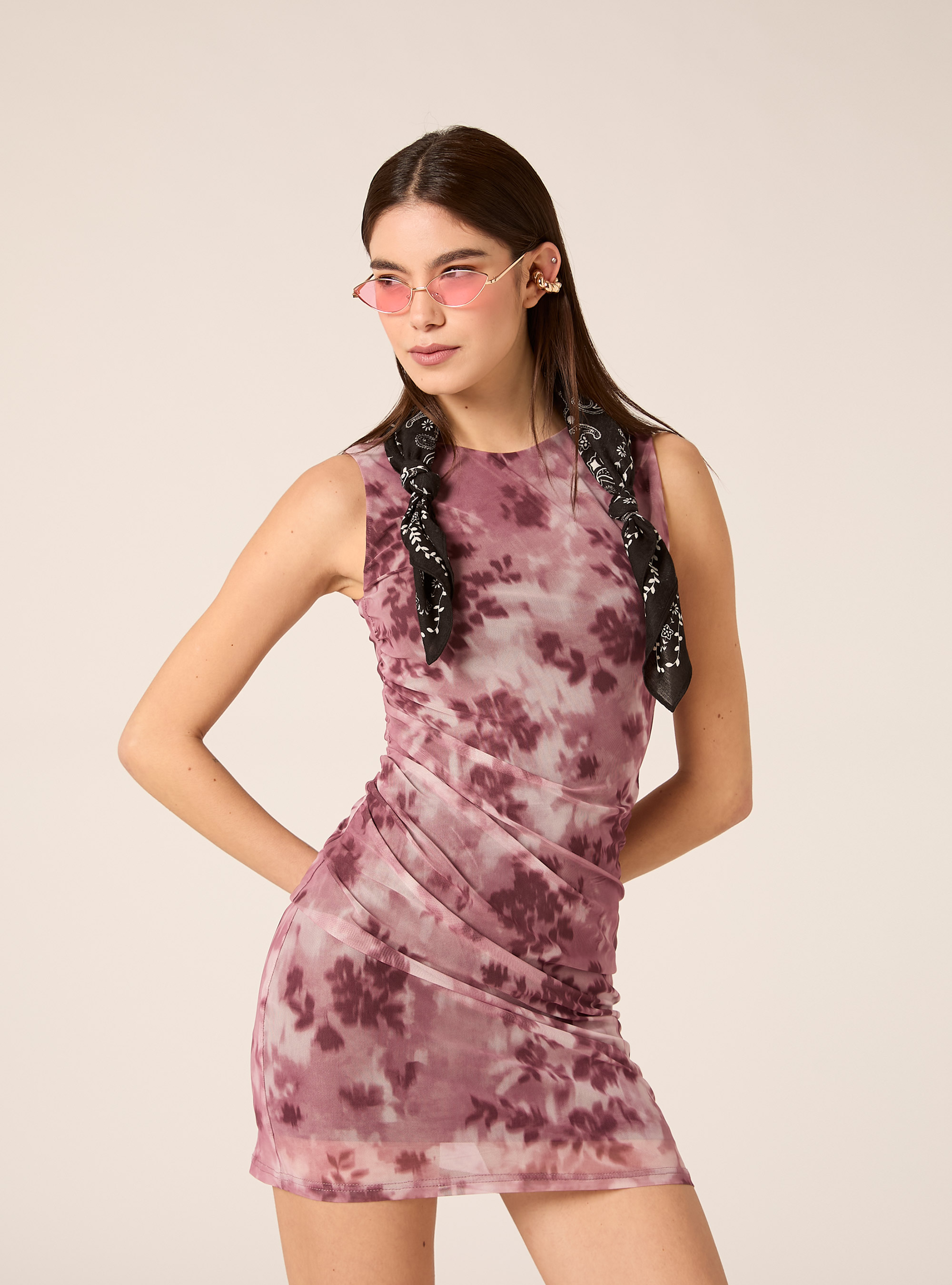 Tulle mini dress, PK1 PINK DARK