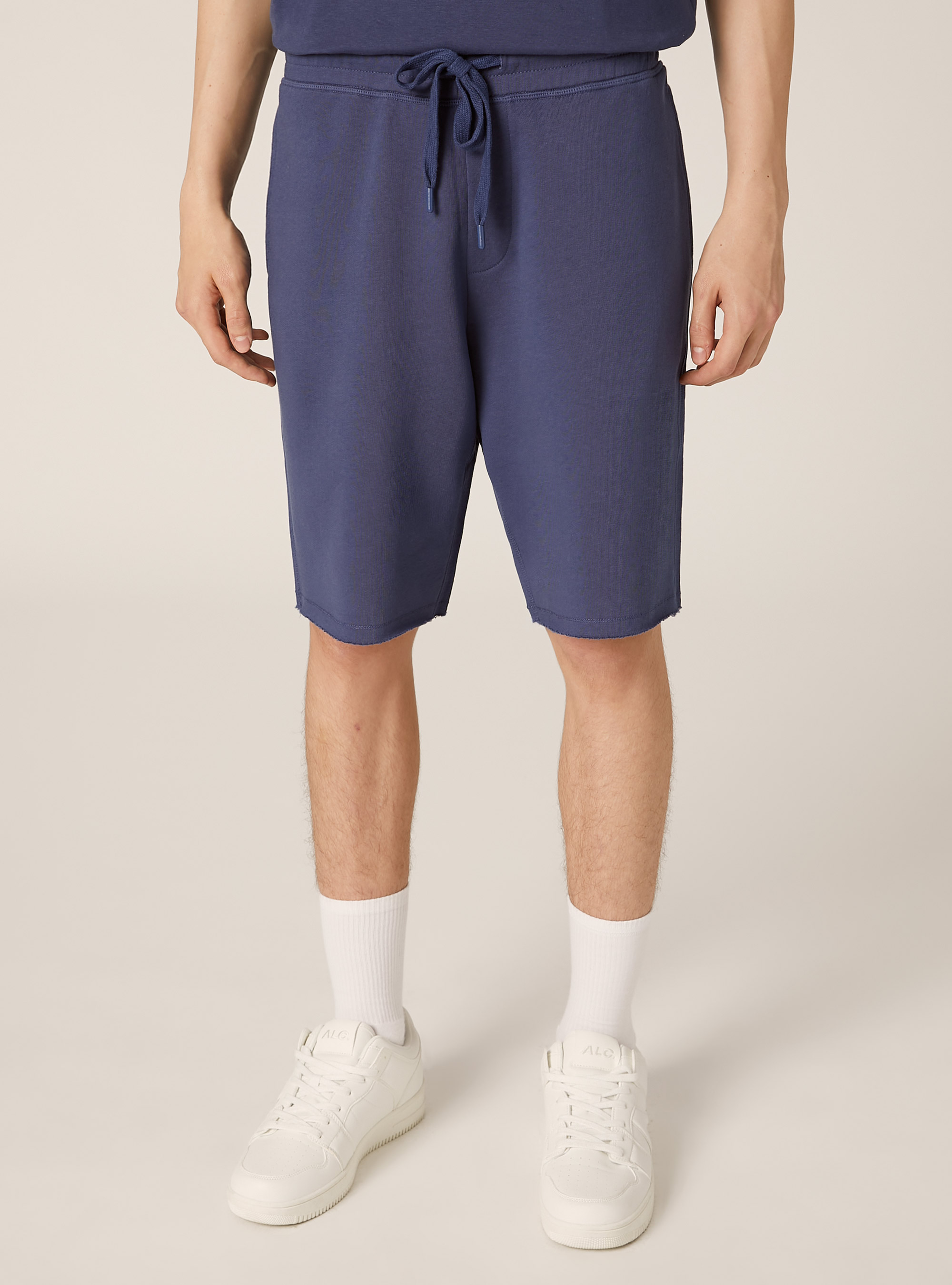 Jogger-Bermudashorts aus Baumwolle, BL3 BLUE LIGHT