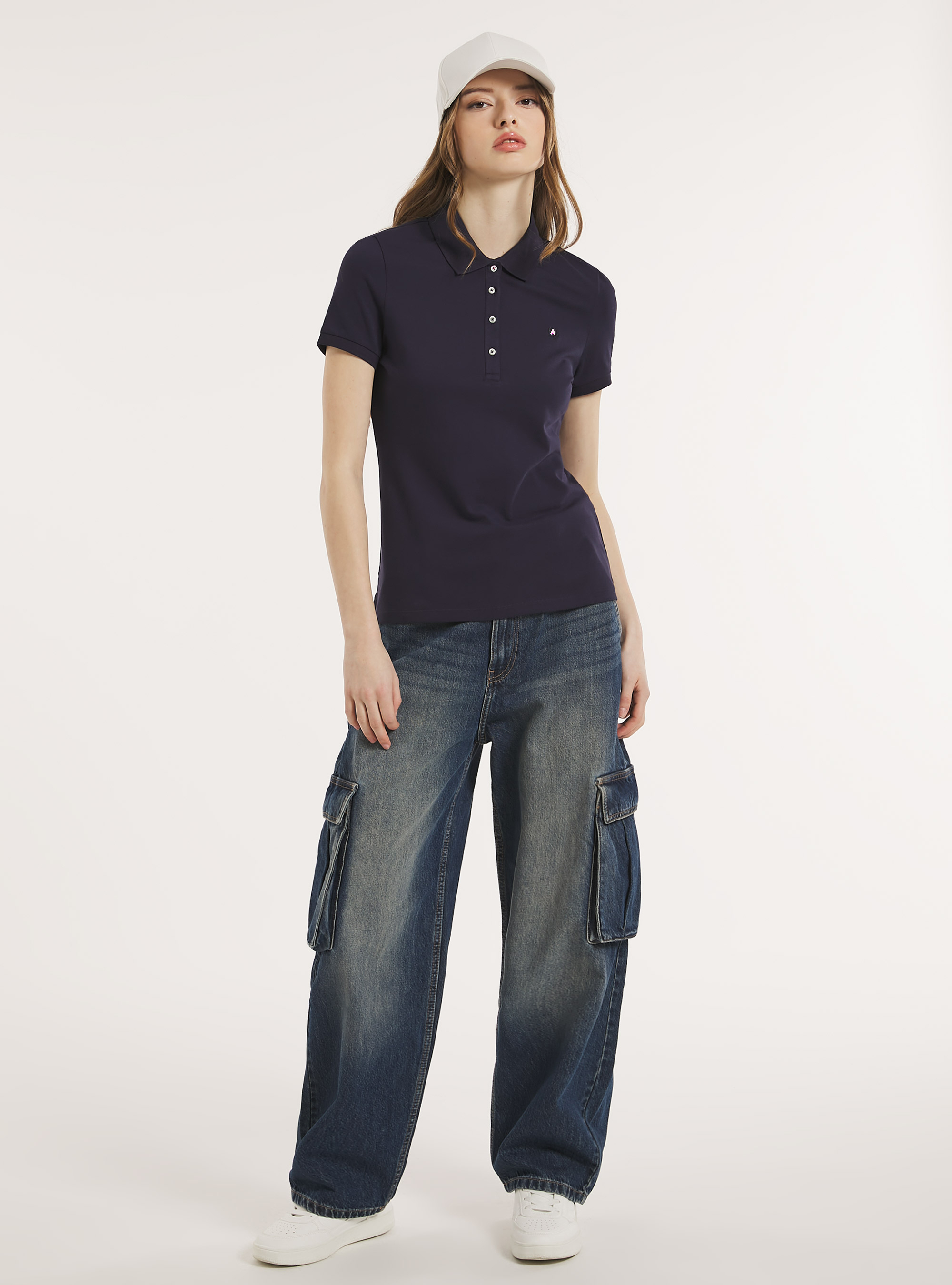Polo de piqu&eacute; de algod&oacute;n con bordado, BL2 BLUE MEDIUM