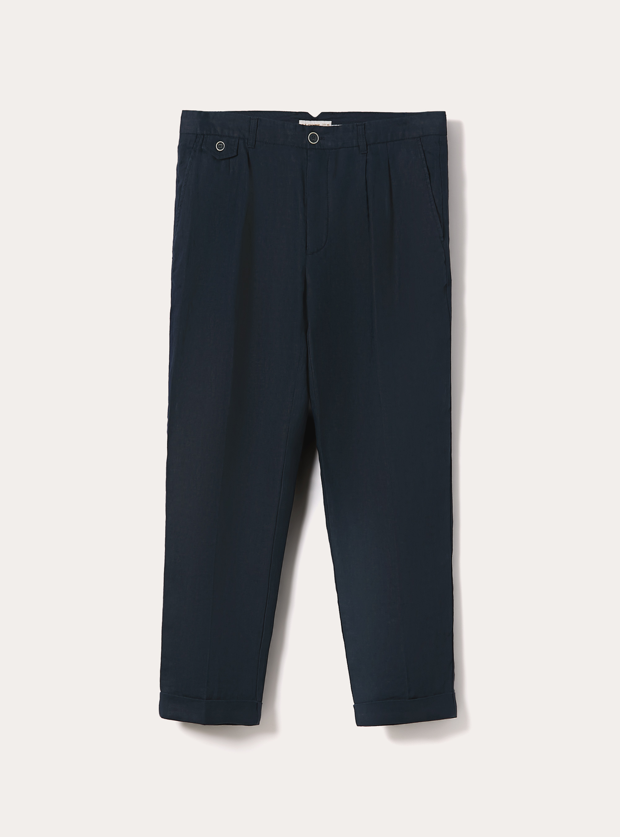Pure linen chino trousers, NA1 NAVY DARK