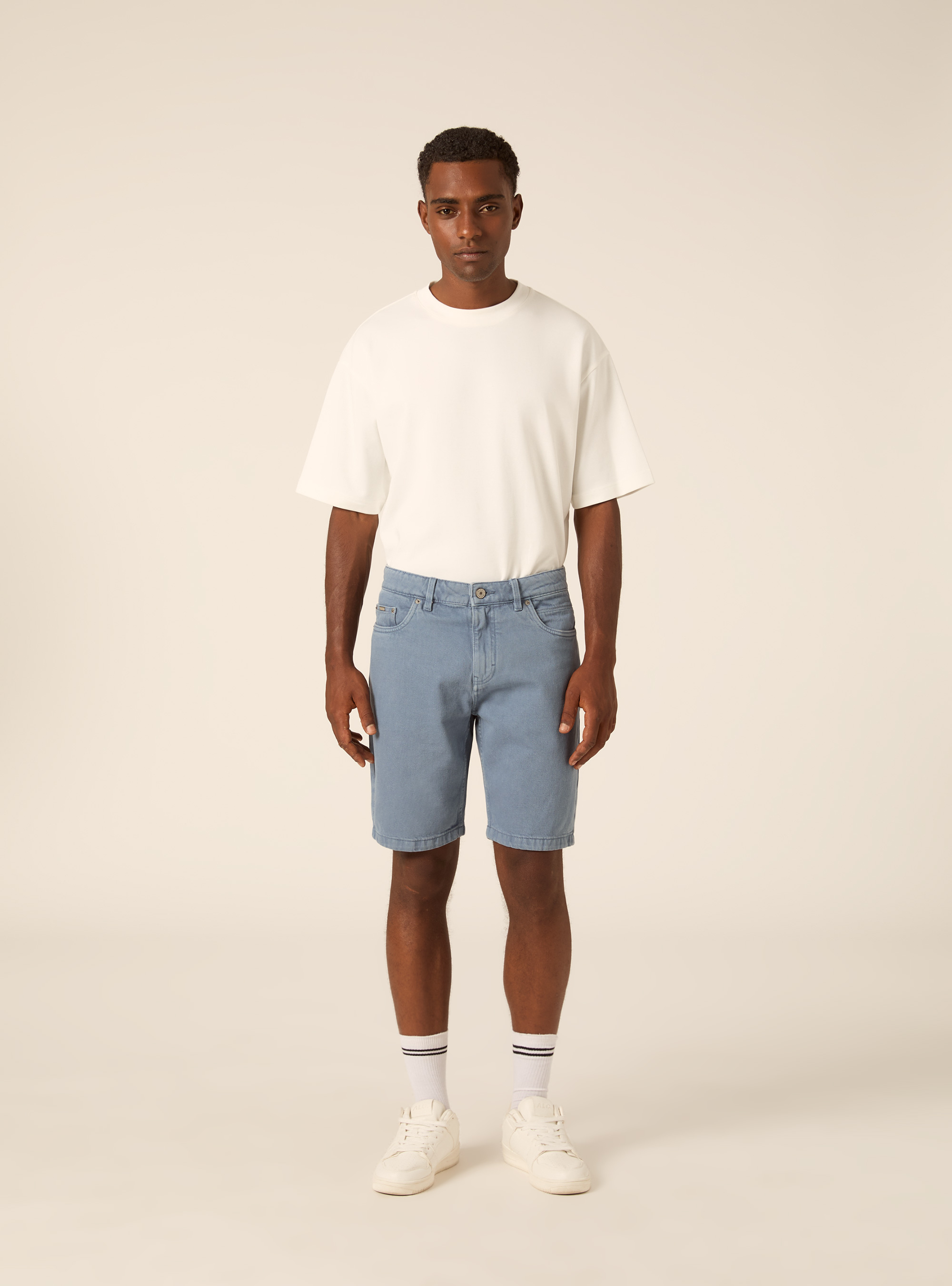 Garment Dyed Basic Bermuda Shorts, AZ2 AZURE MEDIUM