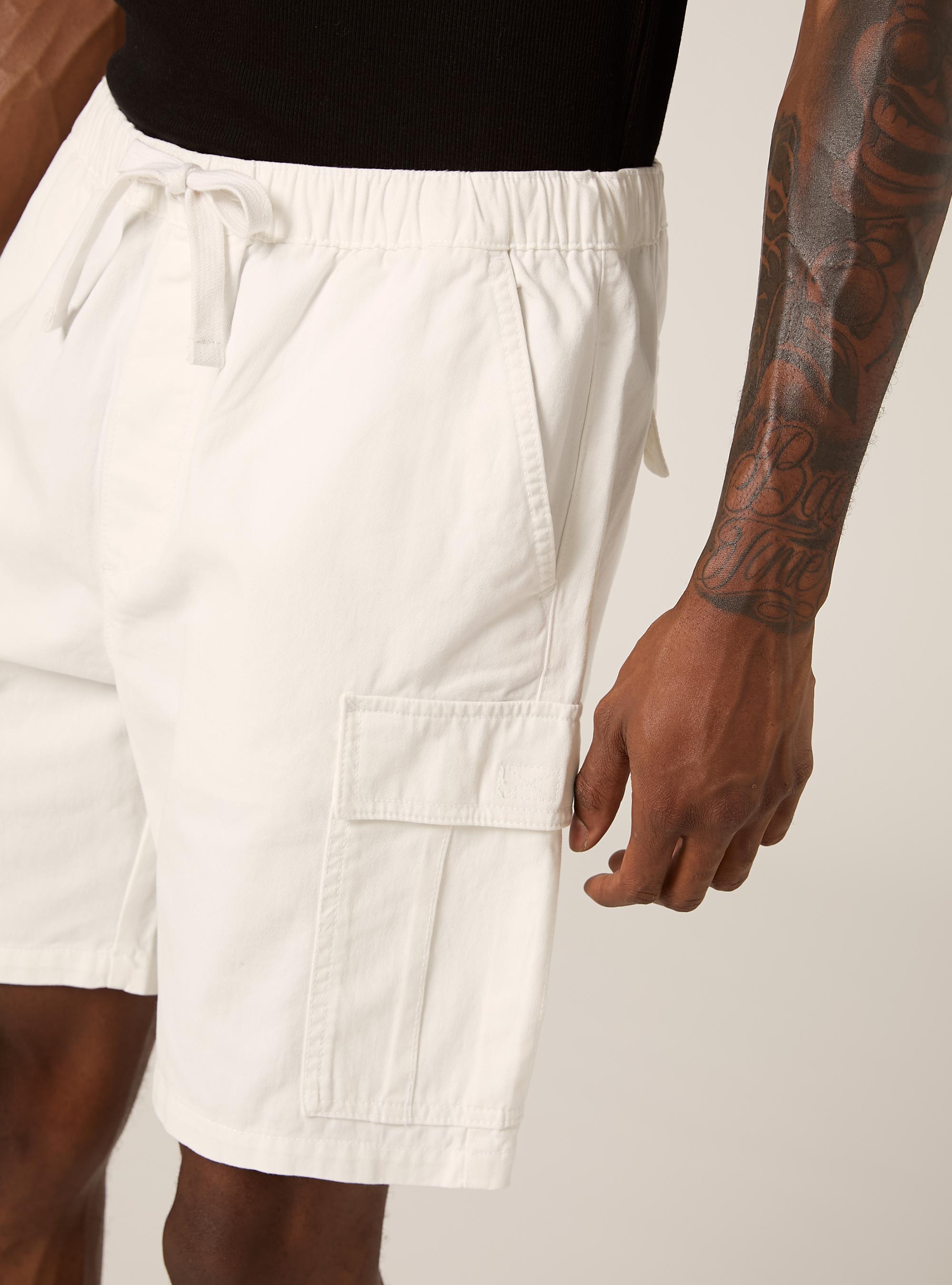 Bermuda cargo en serg&eacute; coul&eacute;, WH2 WHITE