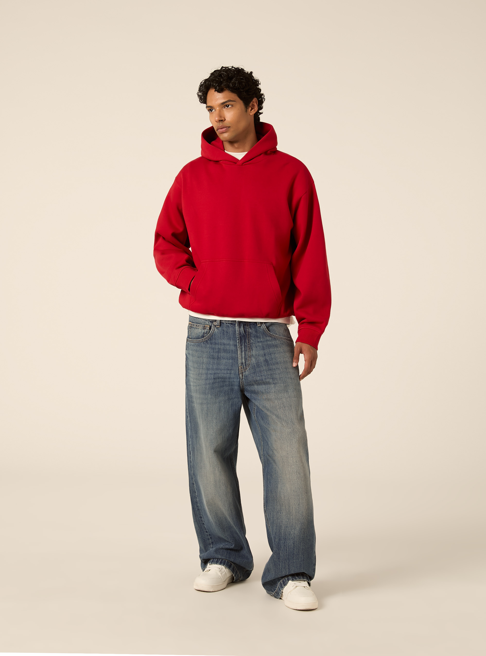 Boxy fit kapuzenpullover, RD2 RED MEDIUM