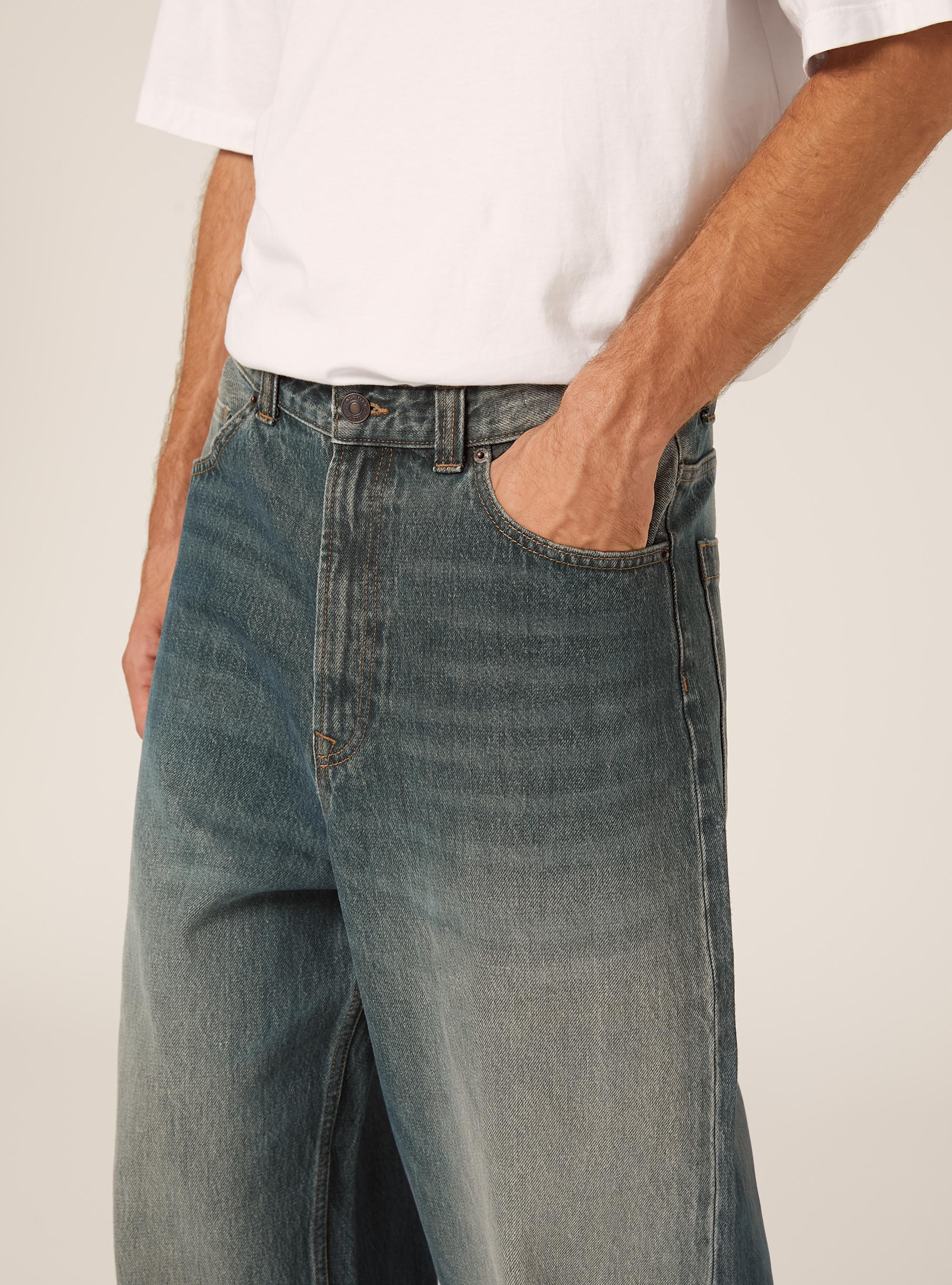Jeans coupe super baggy, D100 BLUE DARK OVERDYE