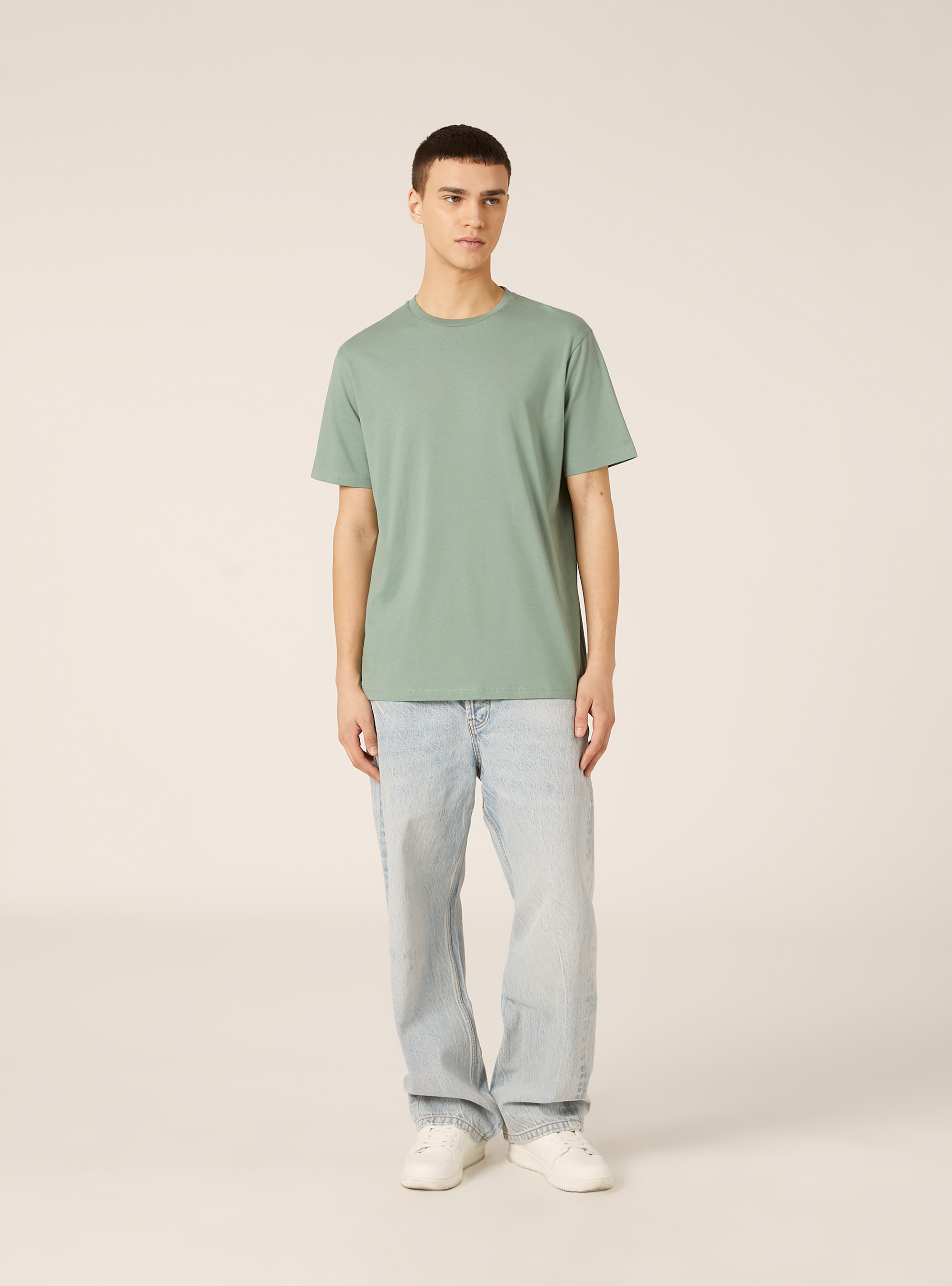 Basic Cotton T-Shirt, KY3 KAKY LIGHT