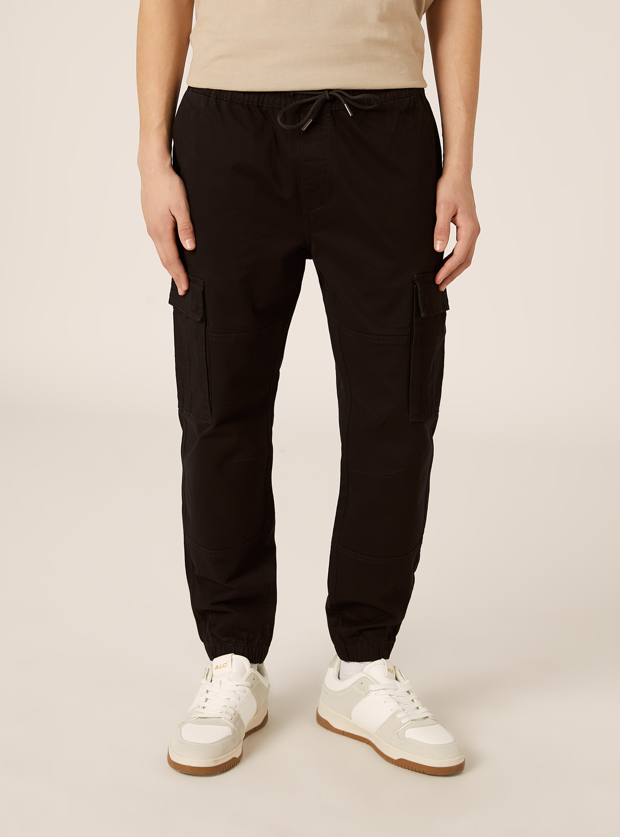 Twill cargo pants, BK1 BLACK