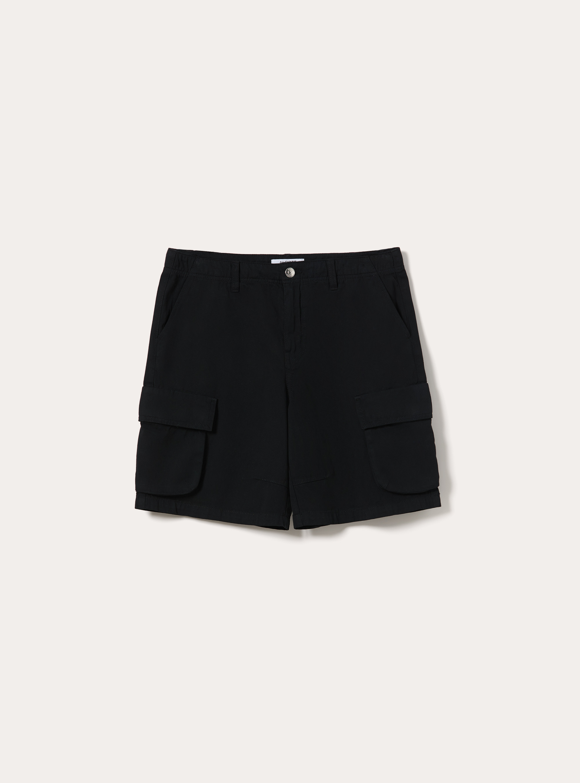 Bermuda Cargo avec Poches Lat&eacute;rales &agrave; Soufflet, BK1 BLACK