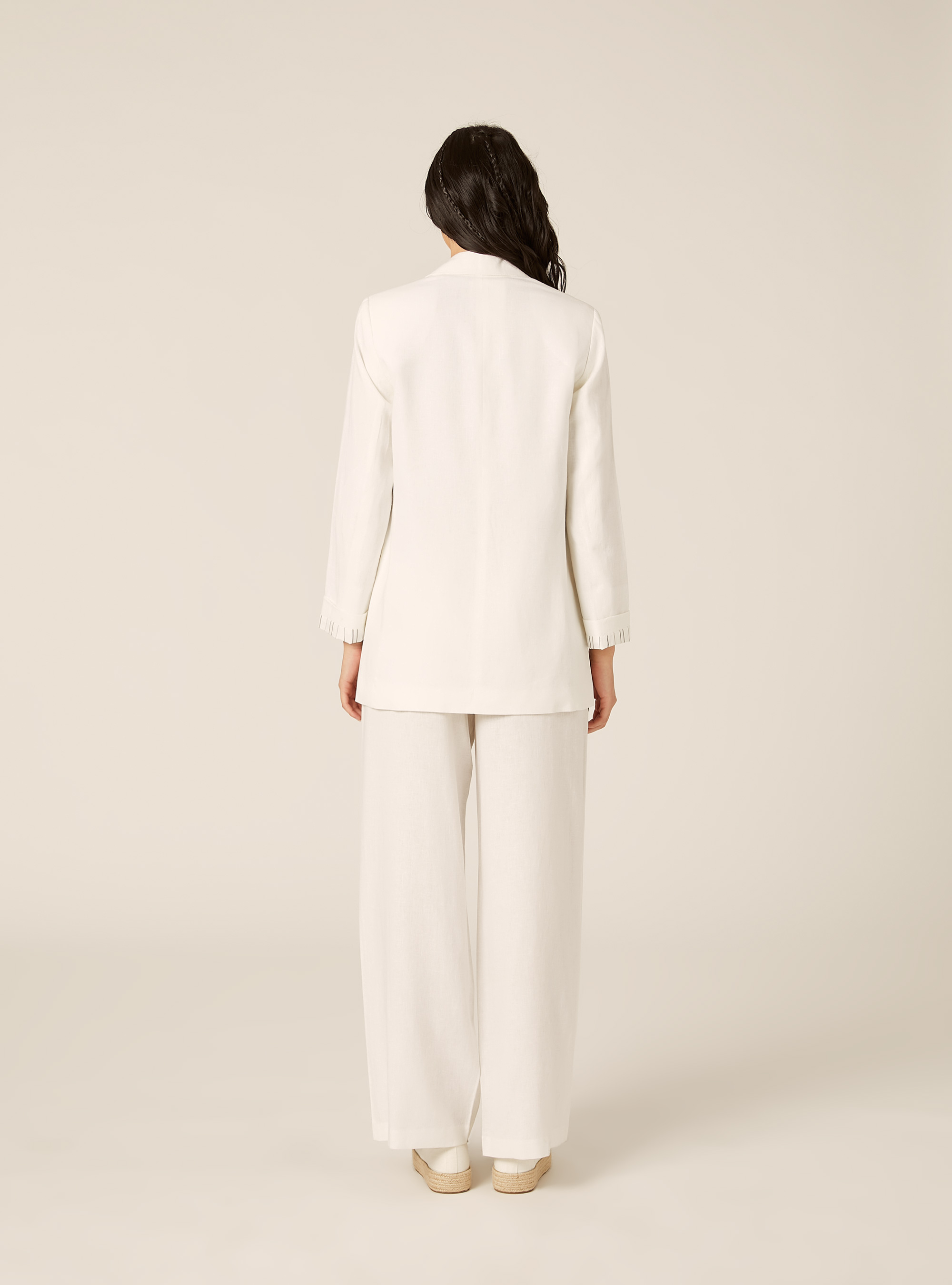 Open Linen Blend Blazer, WH2 WHITE