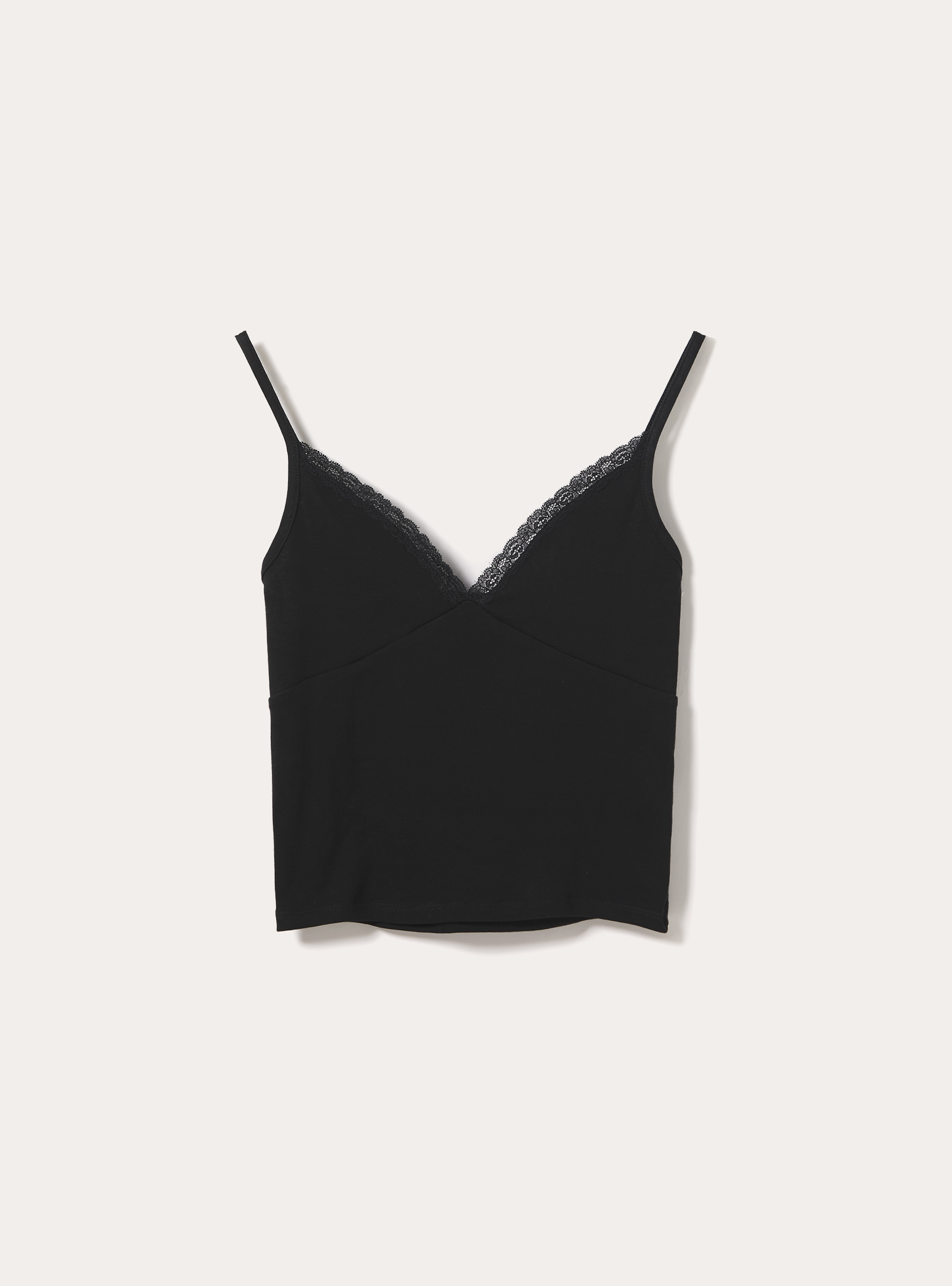 Top Bralette con Detalle de Encaje, BK1 BLACK