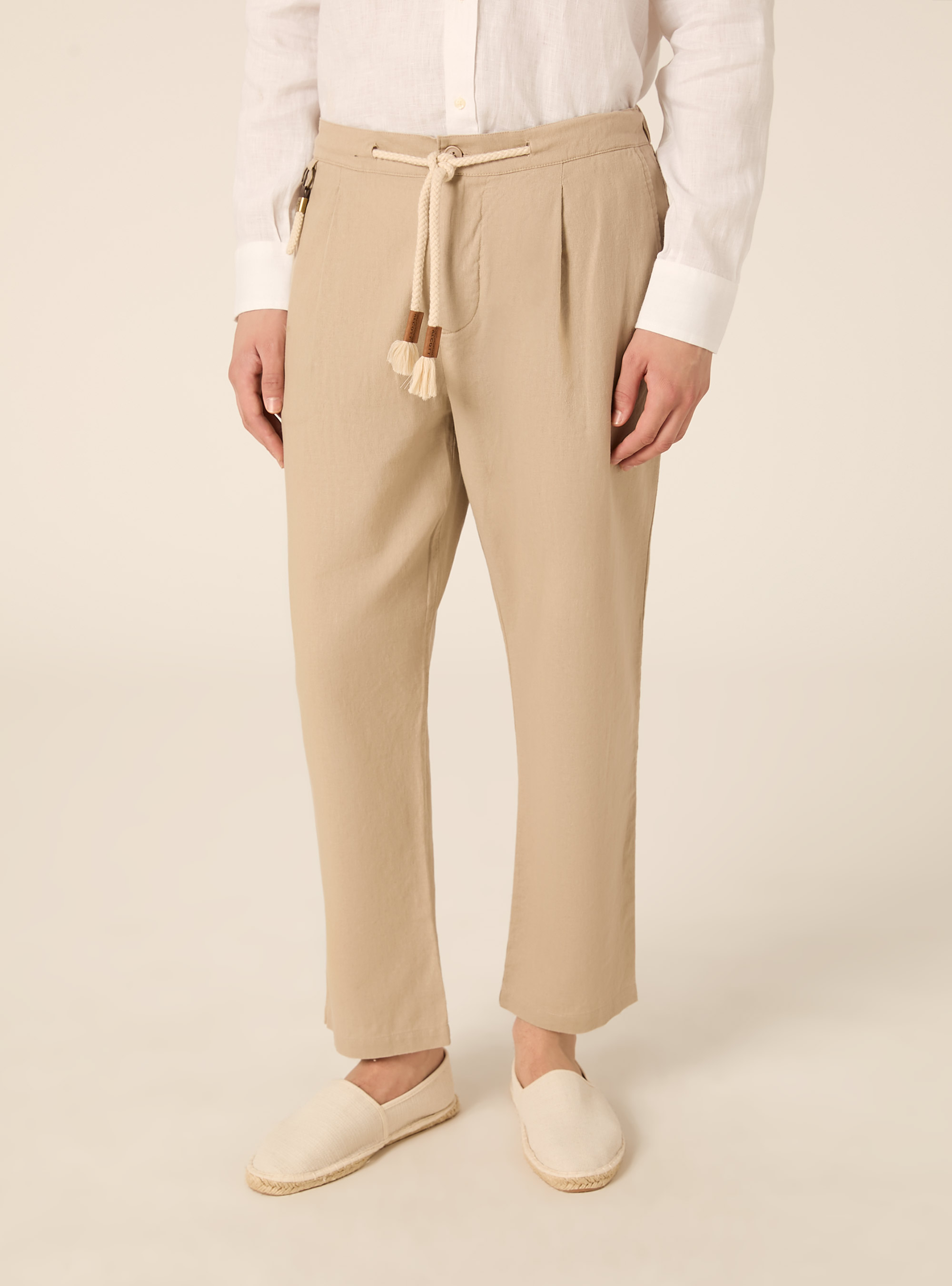 Linen-blend jogger pants, BG3 BEIGE LIGHT