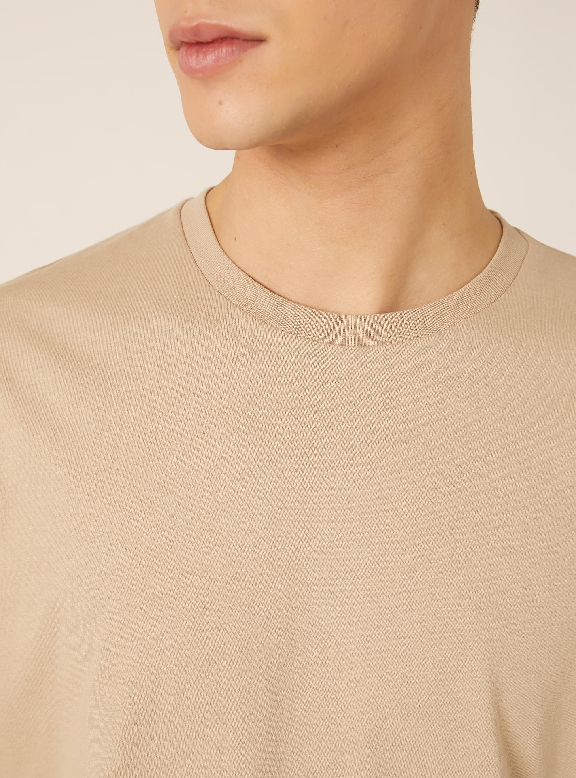 Basic Cotton T-Shirt, BG2 BEIGE MEDIUM