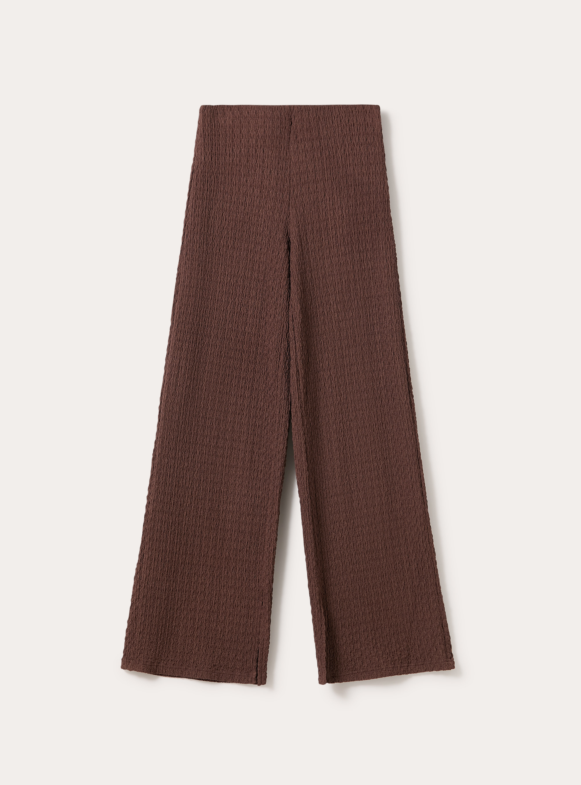 Pantalones de tejido waffle, BR1 BROWN DARK