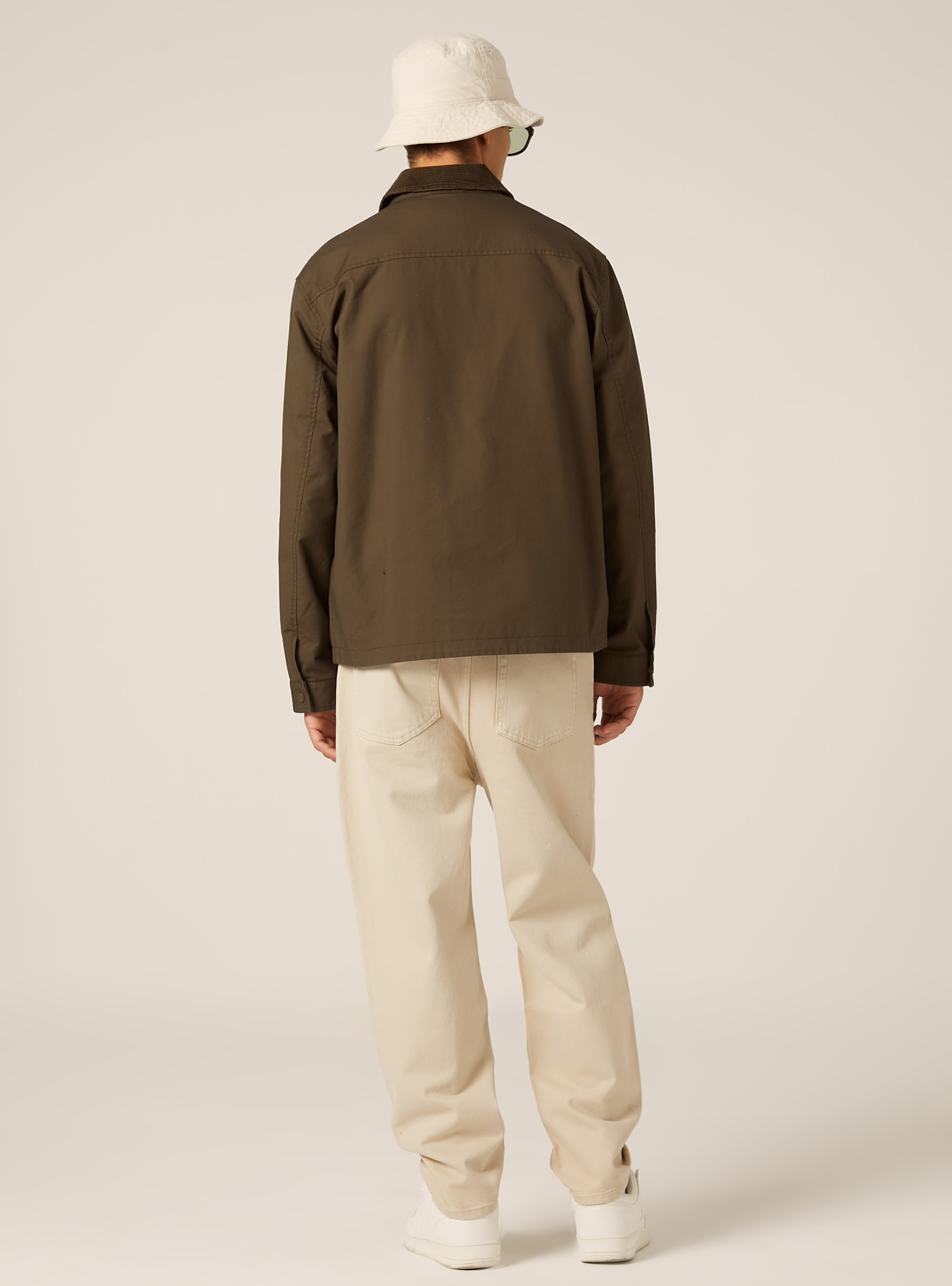 Veste en toile coupe carr&eacute;e, KY1 KAKY DARK