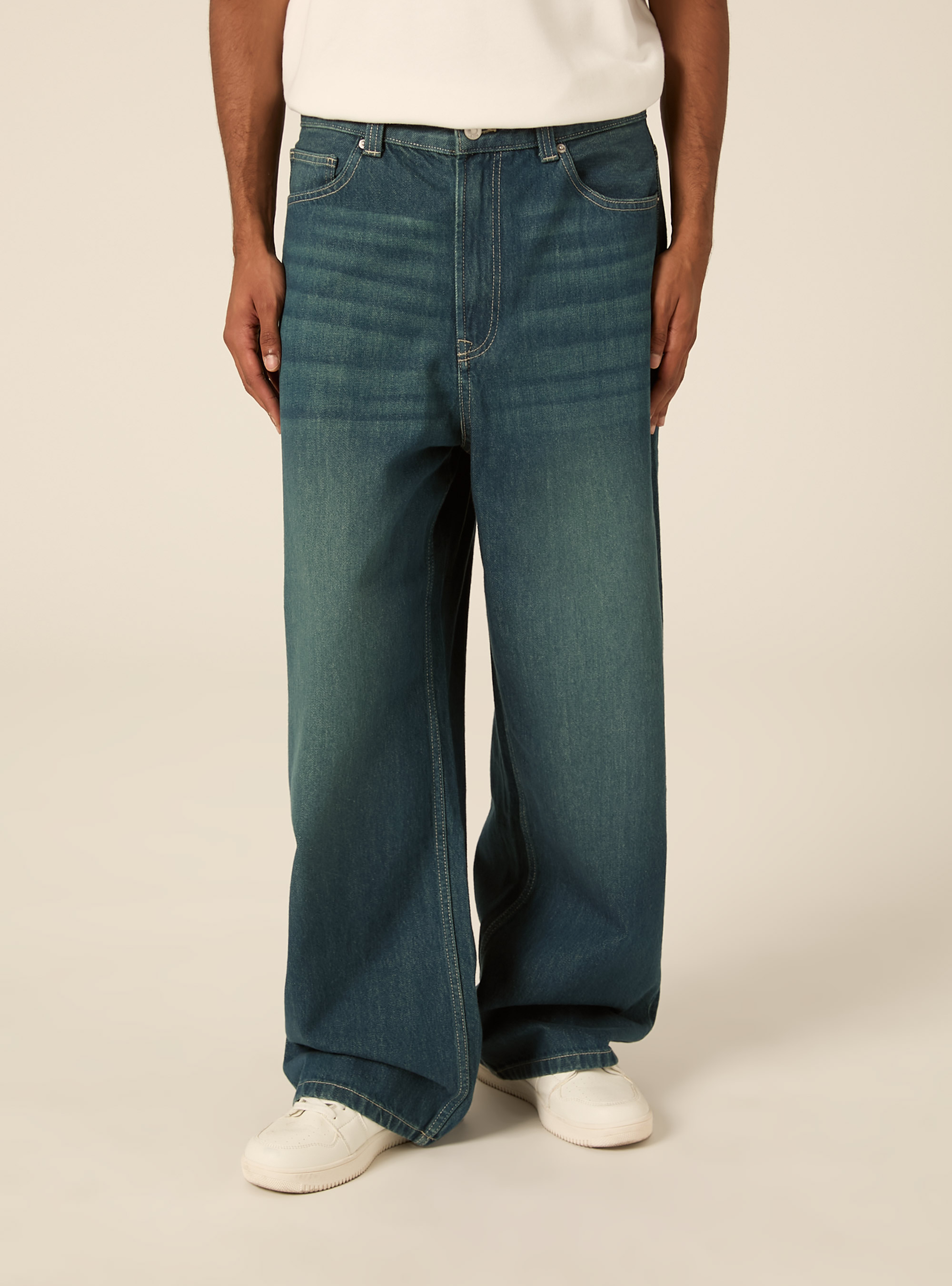 Jeans baggy fit, D201 AZZURRE MED OVERDYE
