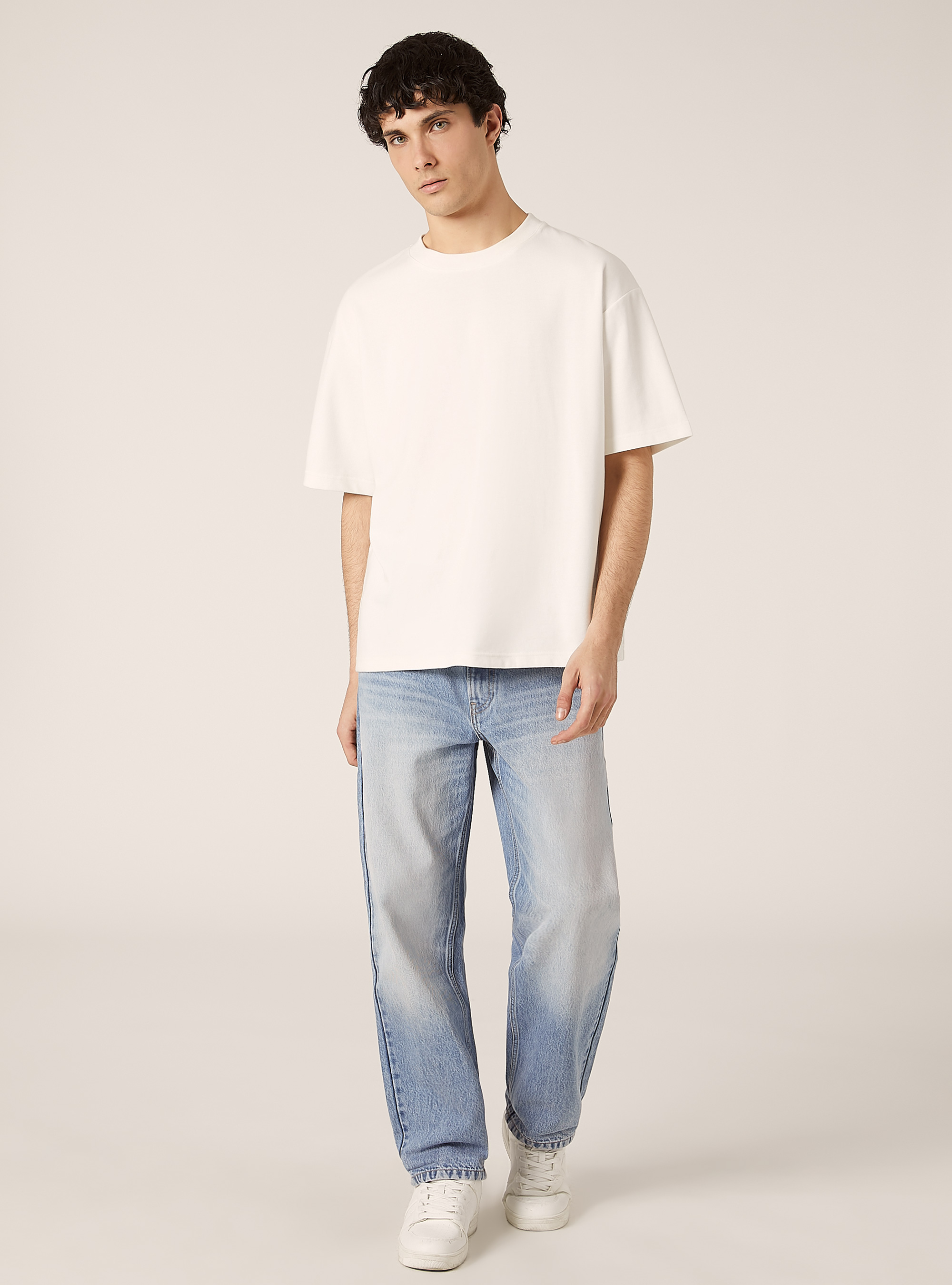 Jeans tapered fit, D007 LIGHT AZURE