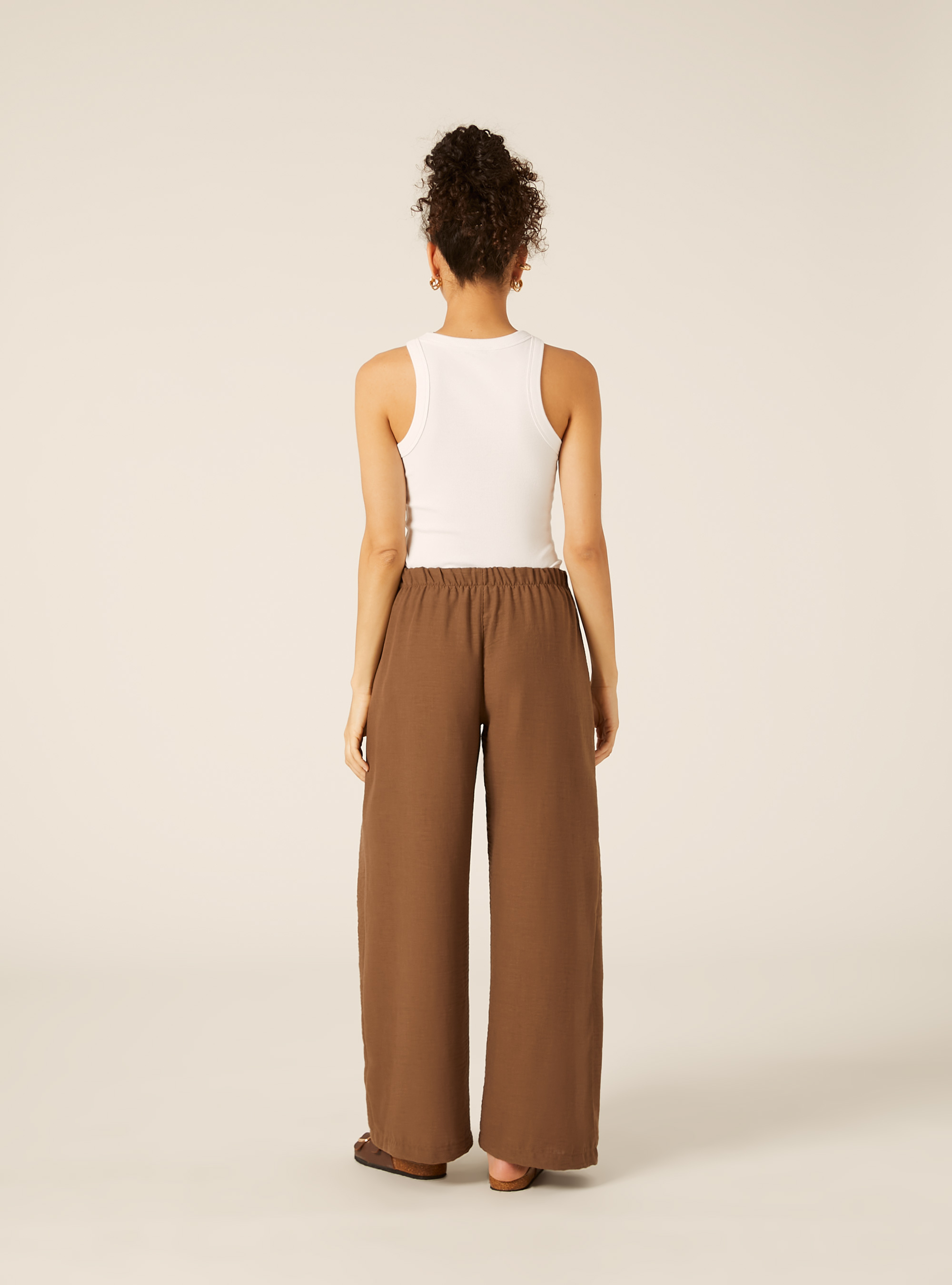 Fluid Wrap Trousers, BR2 BROWN MEDIUM