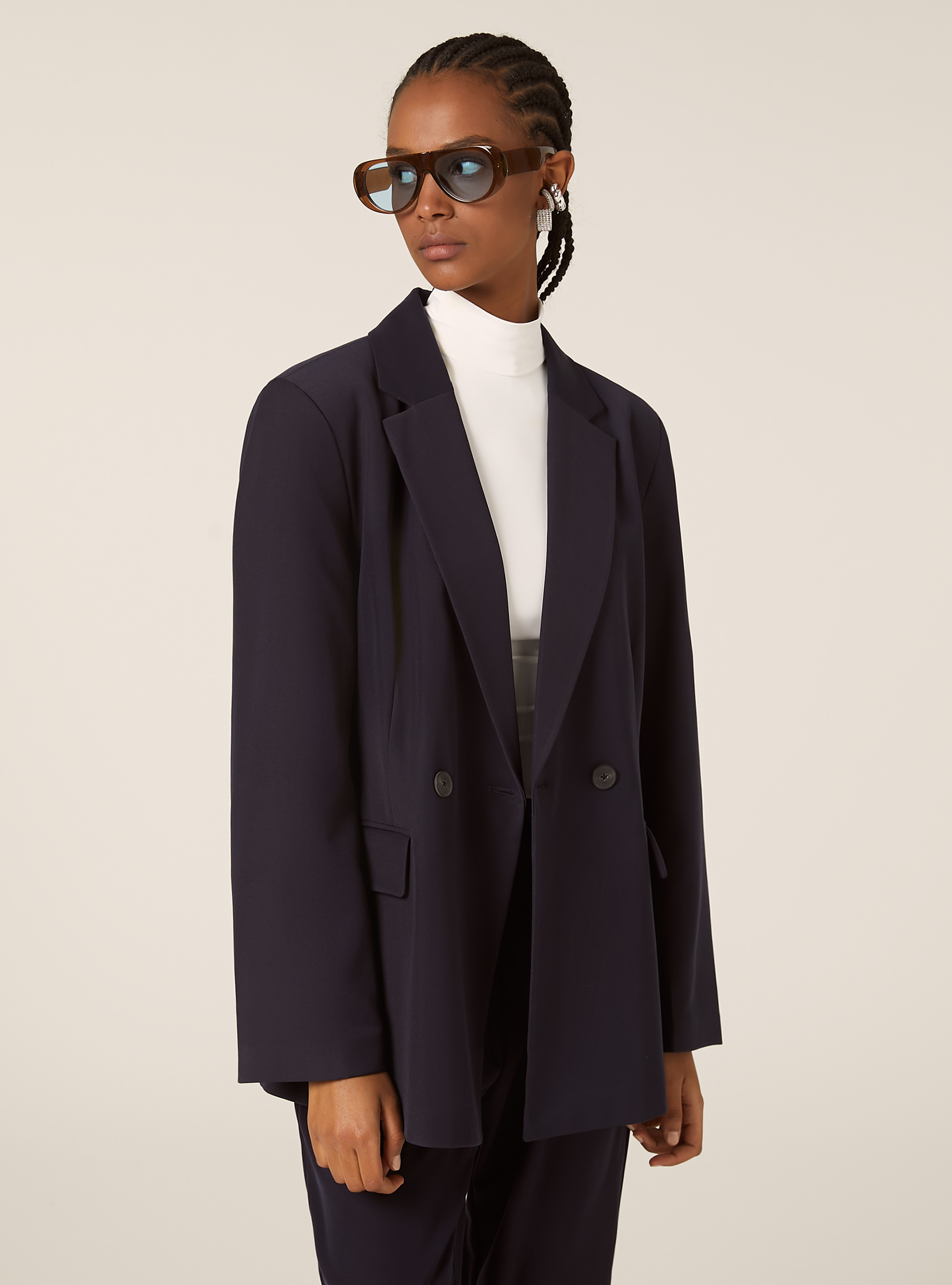 Blazer crois&eacute; sur mesure, NA2 NAVY MEDIUM