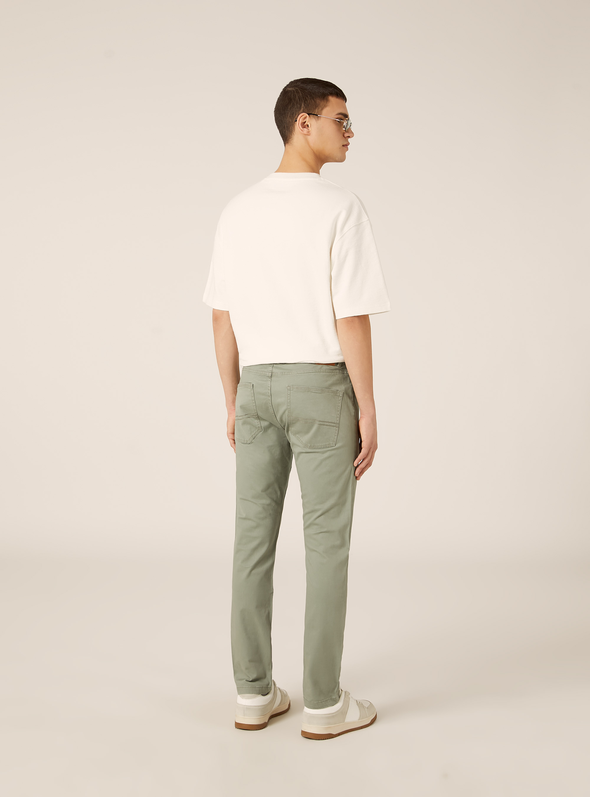 Slim fit cotton trousers, GN2 GREEN MEDIUM