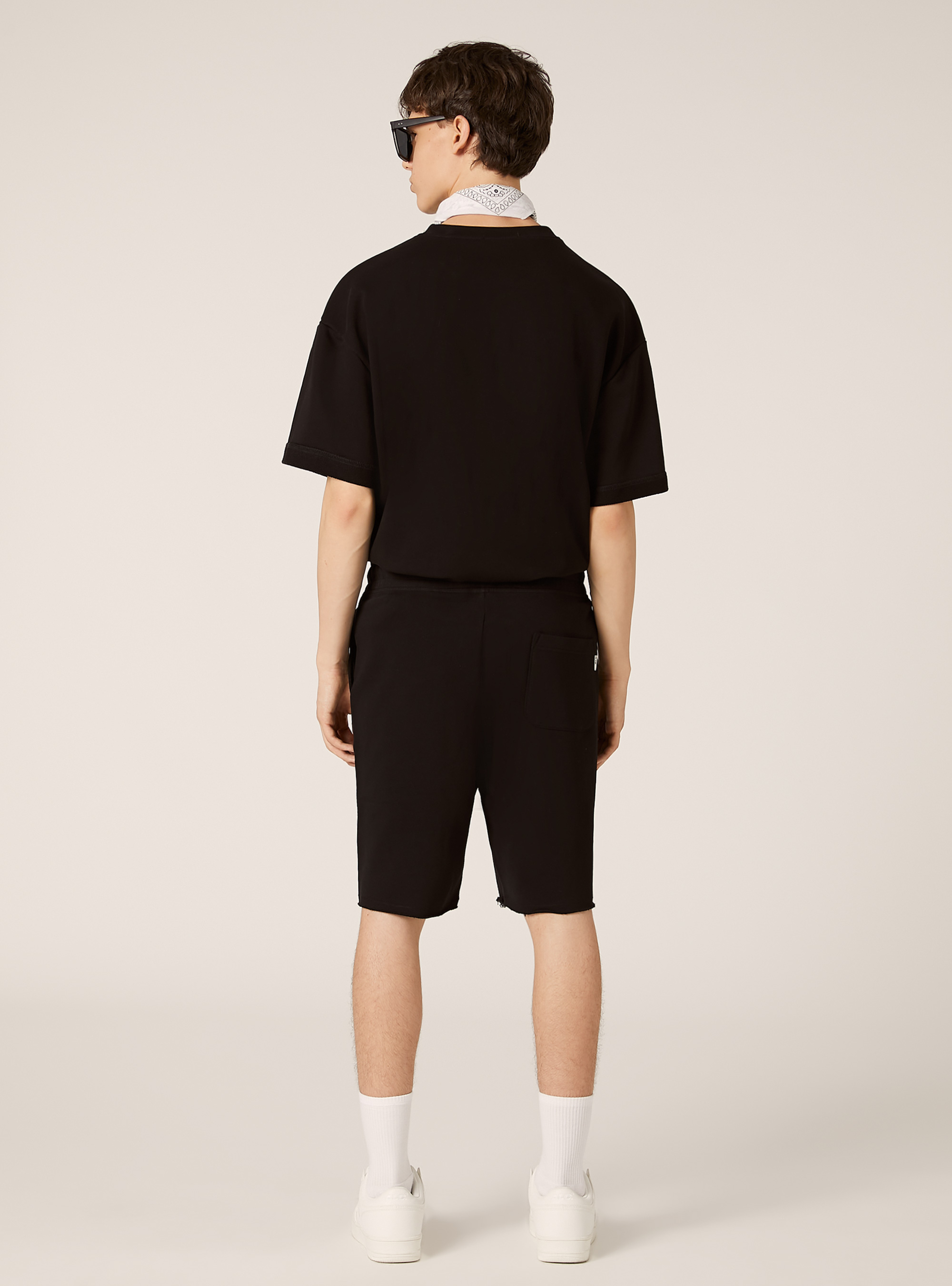 Bermuda jogger de algod&oacute;n, BK1 BLACK
