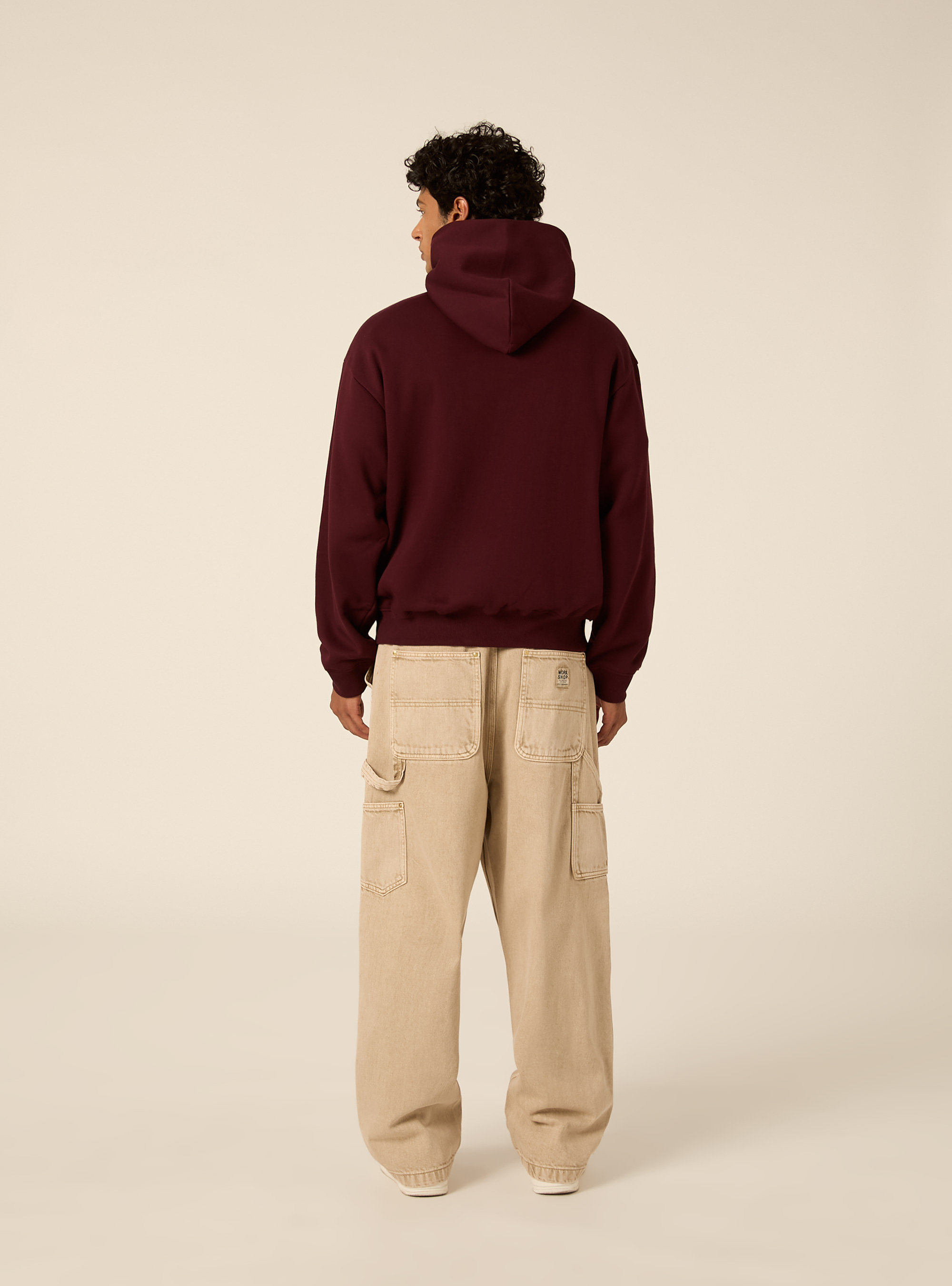 Boxy fit kapuzenpullover, BO1 BORDEAUX DARK