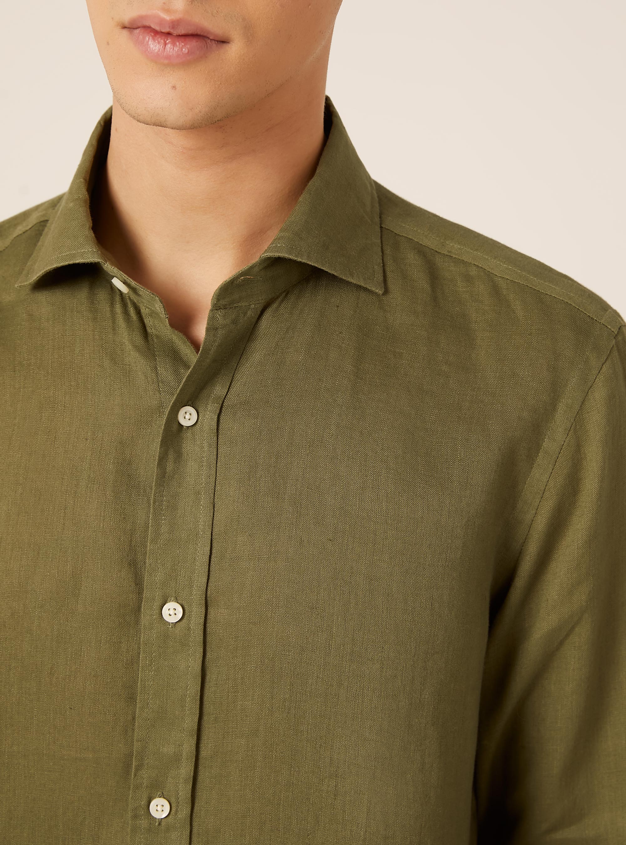 Camicia in puro lino a maniche lunghe, KAKY MEDIO