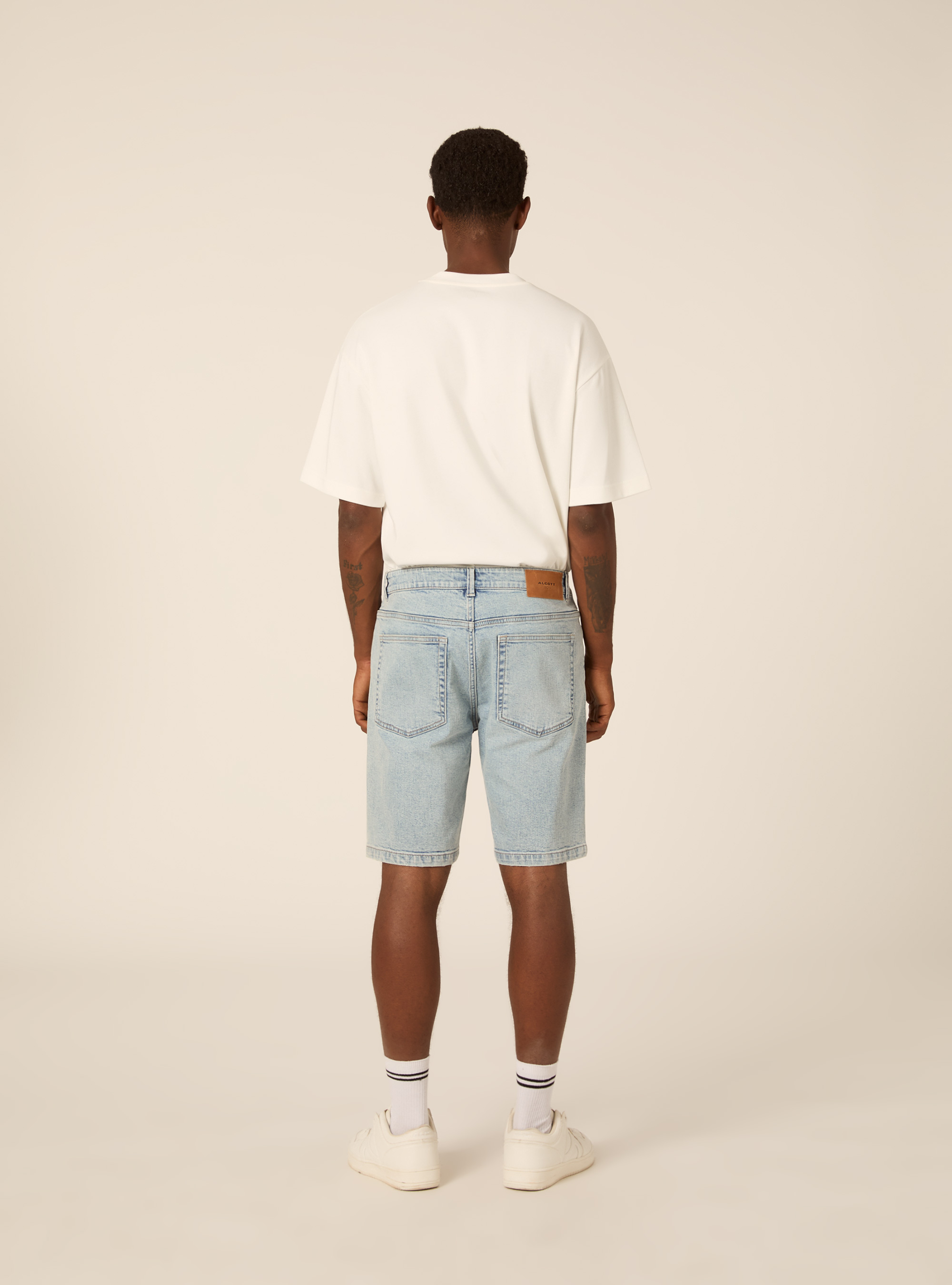 Bermuda en Jean 5 Poches Coupe Slim Fit, D004 MEDIUM LIGHT BLUE
