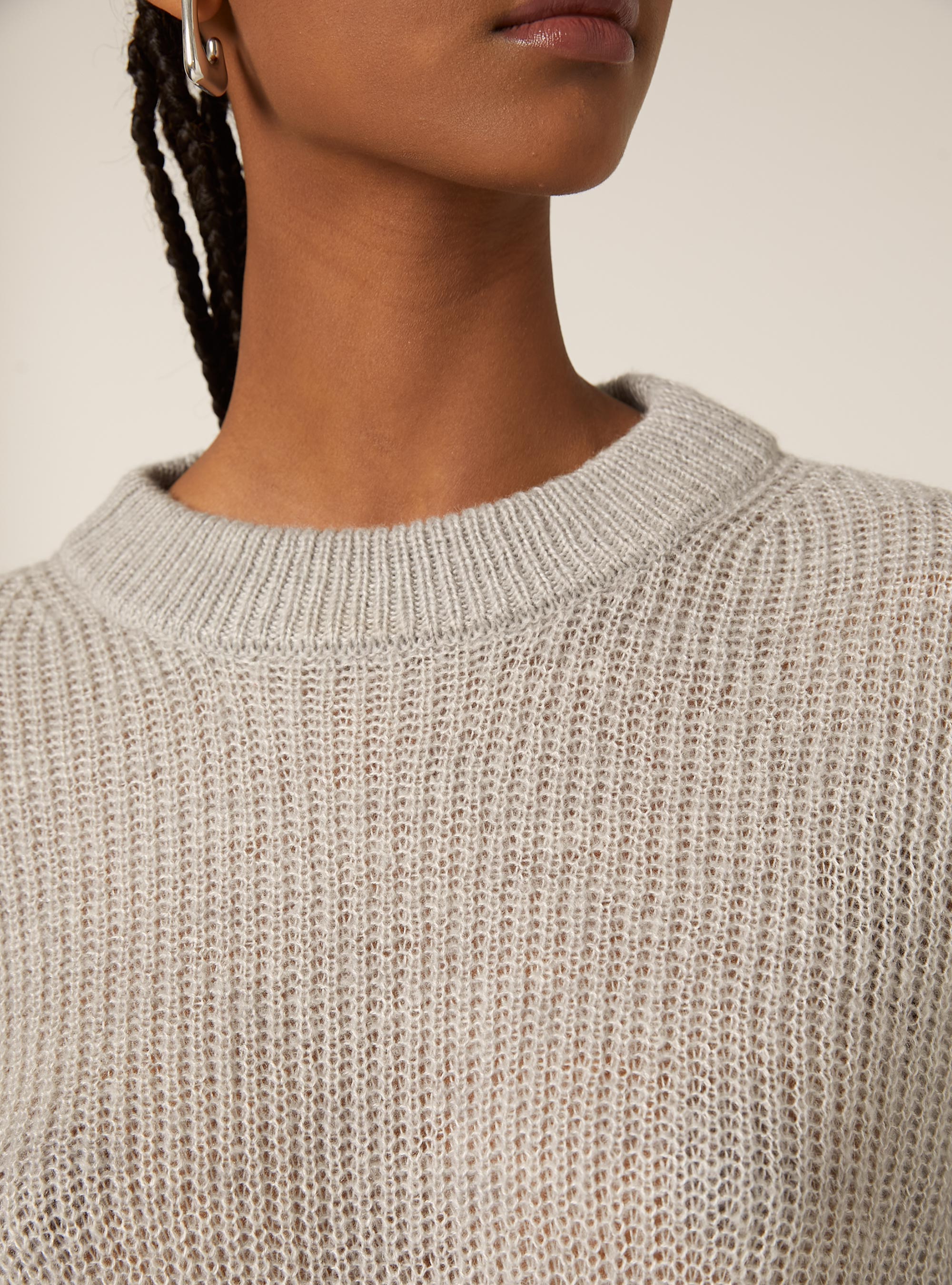 Pull-over basique uni, MGY2 GREY MEL MEDIUM