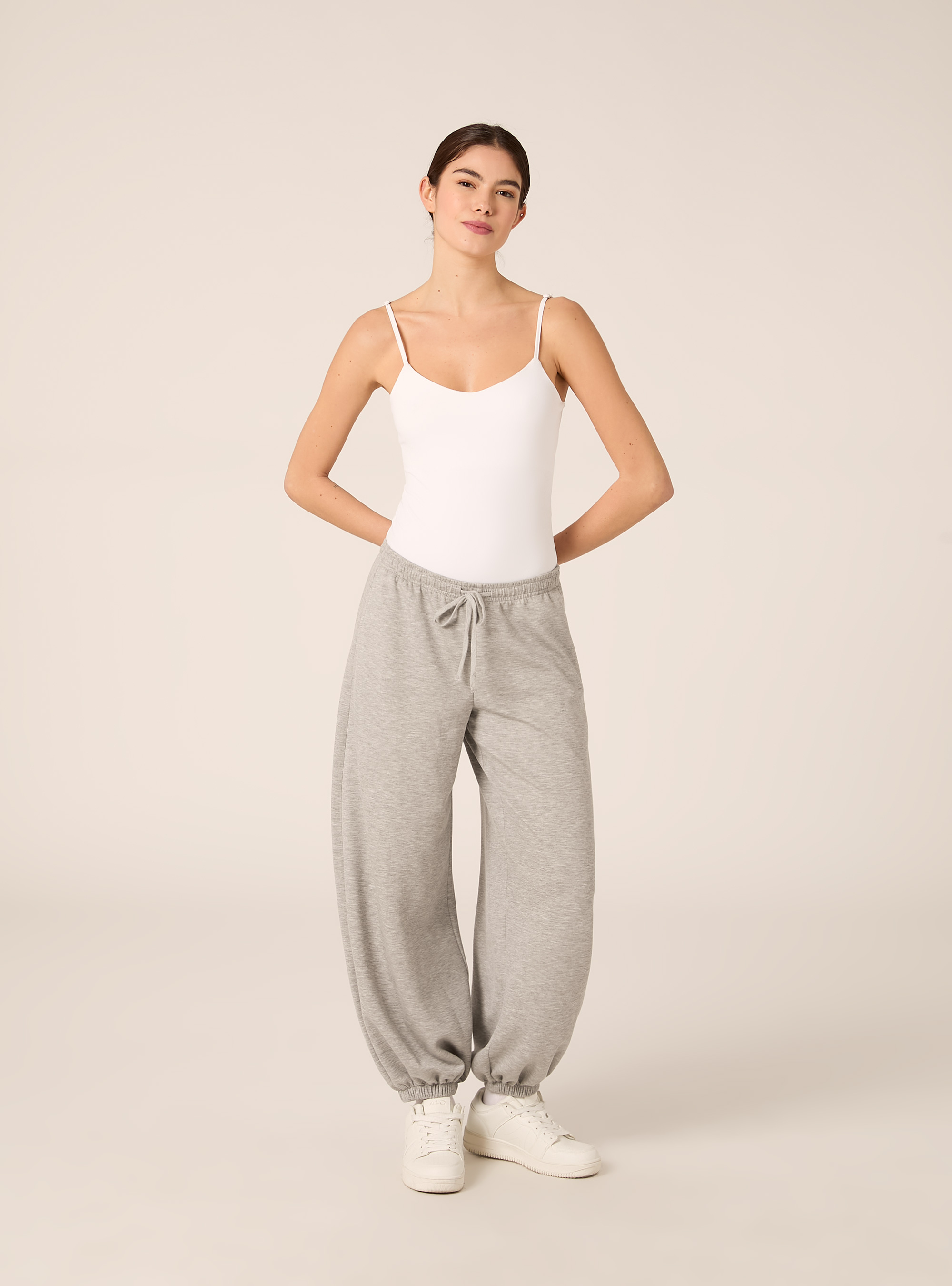 Balloon fit modal joggers, MGY3 GREY MEL LIGHT
